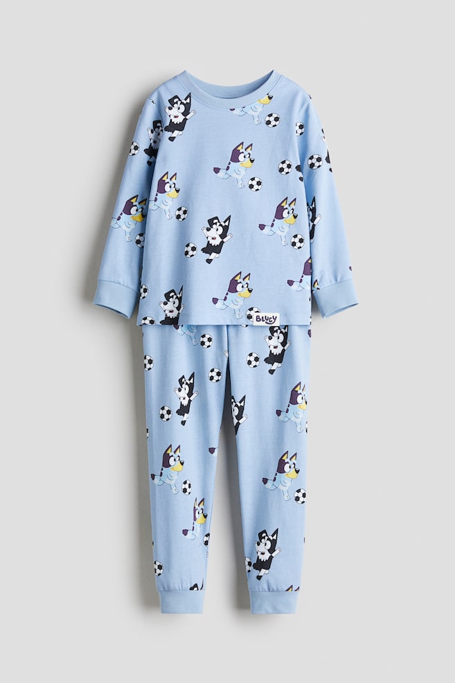Bedruckter Pyjama aus Baumwolljersey - Blau/Bluey/Blau/Spider-Man/Dunkelgrau/Minecraft/Hellgrau/Batman/Hellgraumeliert/Hot Wheels/Blau/Pokémon/Schwarz/Sonic the Hedgehog/Hellbeige/PAW Patrol/Weiß/Pokémon - 1