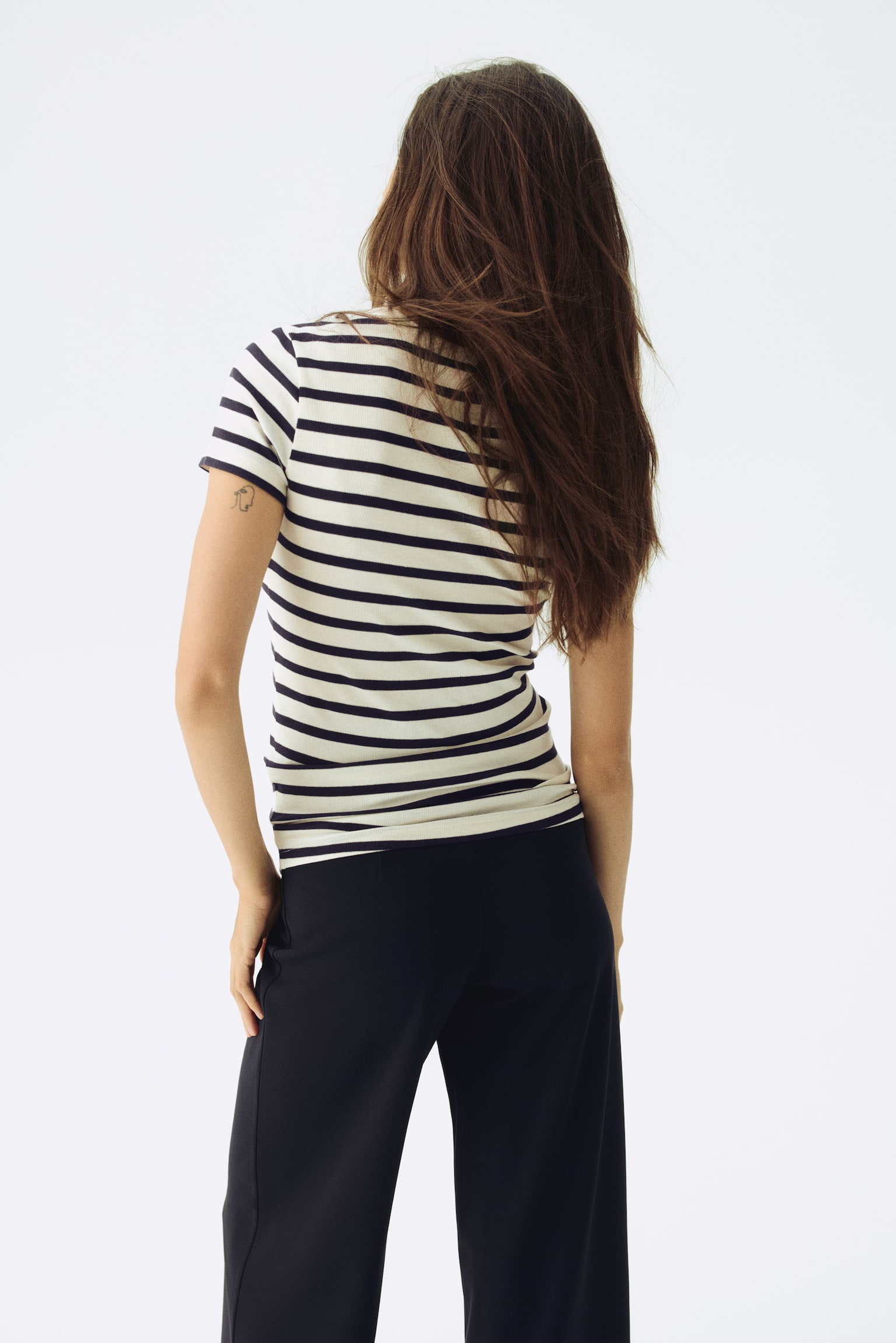 MAMA Ribbed top - White/Striped/Cream/Red striped/White/Red striped/Cream/Black striped - 3