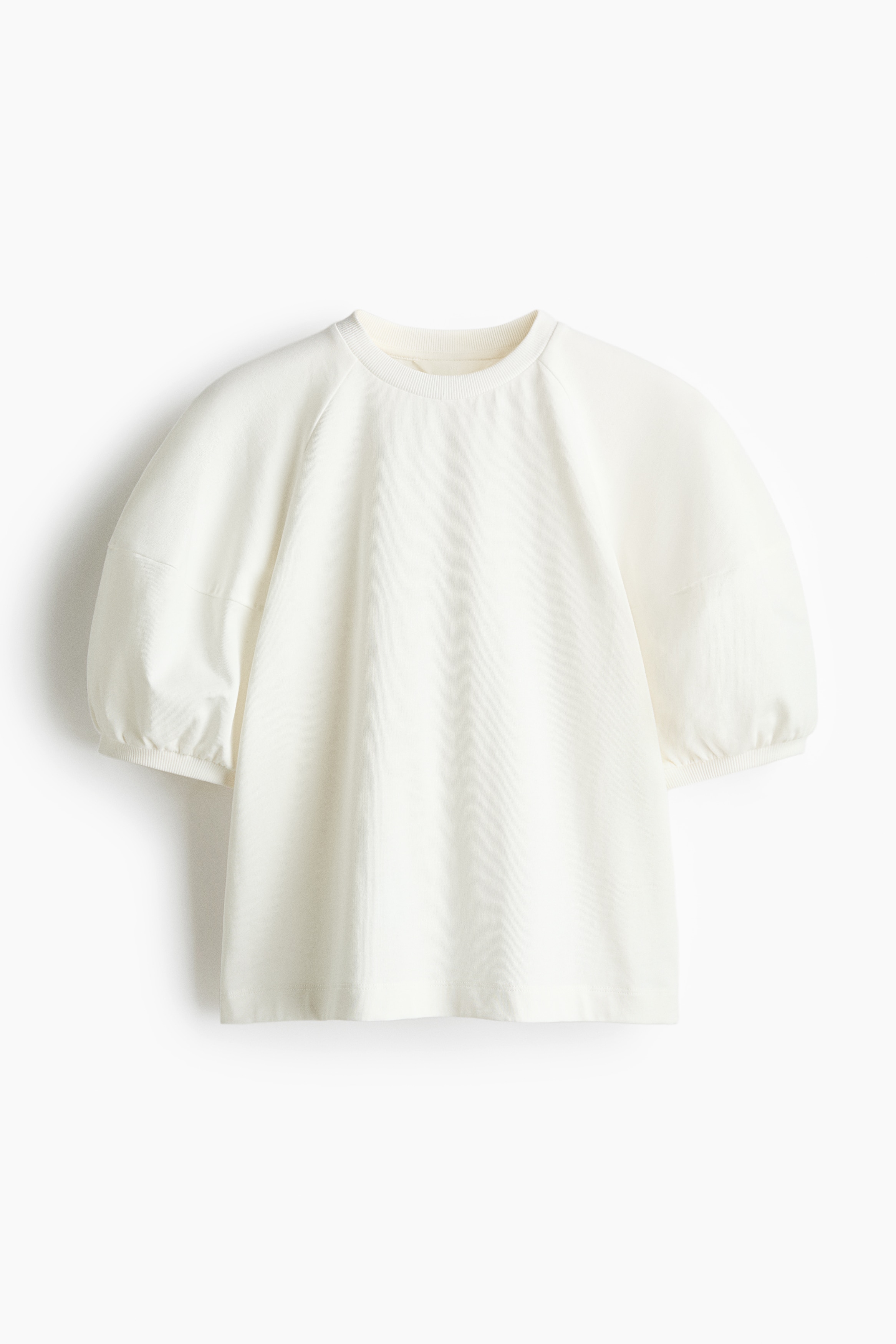 Áo tay bồng - Màu trắng/Màu xanh dương nhạt