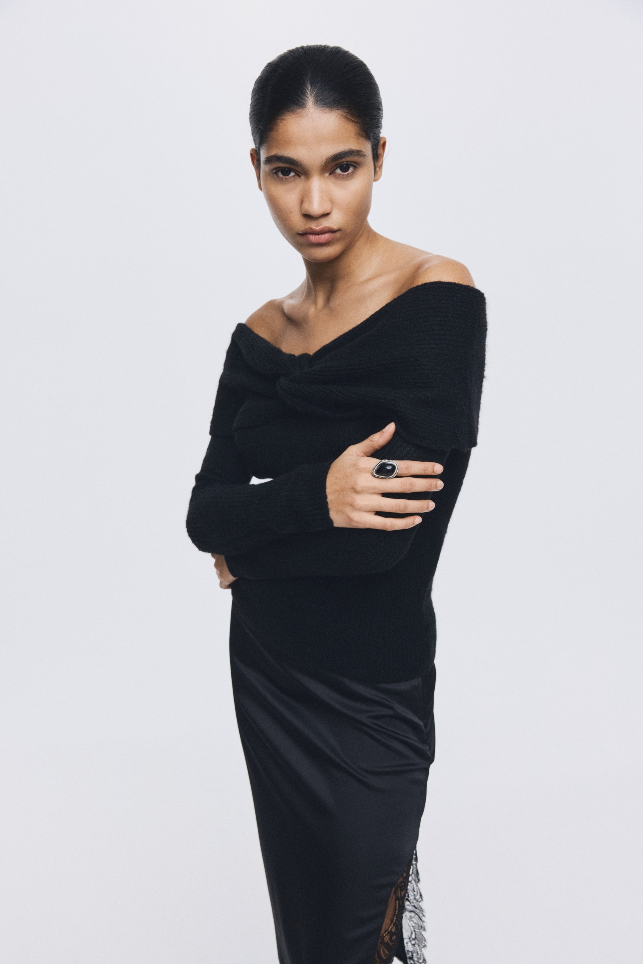 View larger image: Off-the-shoulder jumper - Black - Ladies | H&M IN 2