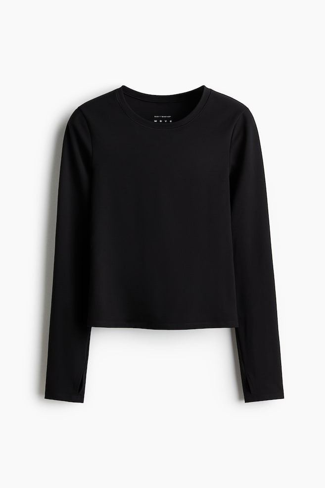 Sports top with SoftMove™ - Black/Ivory - 1
