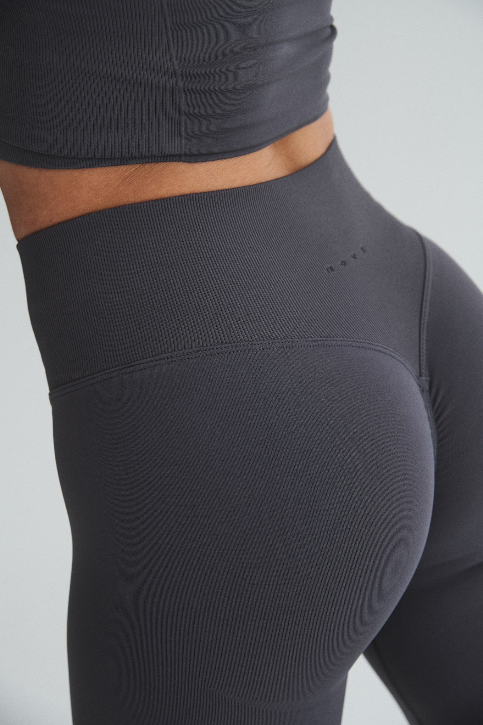 Seamless Sports leggings with DryMove™ - Dark grey/Black/Brown - 5