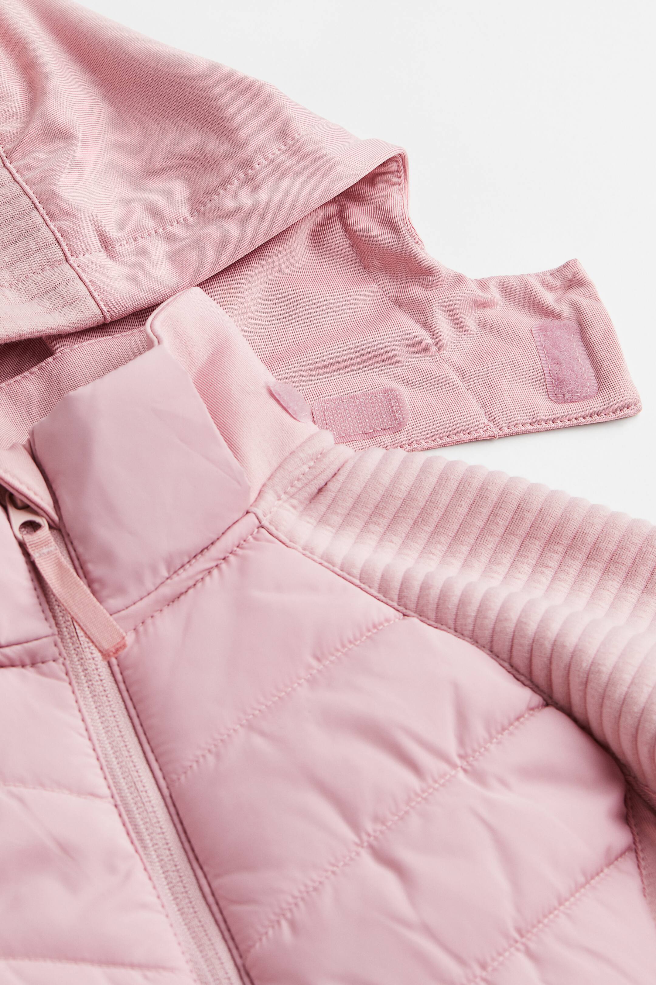 Hooded sports jacket Long sleeve Regular length Light pink Kids