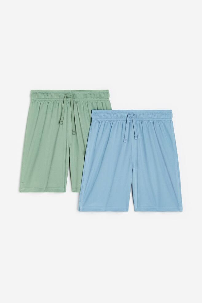 2-pack sports shorts - Sage green/Light blue/Navy blue/Dark grey/Black/Khaki green/Yellow