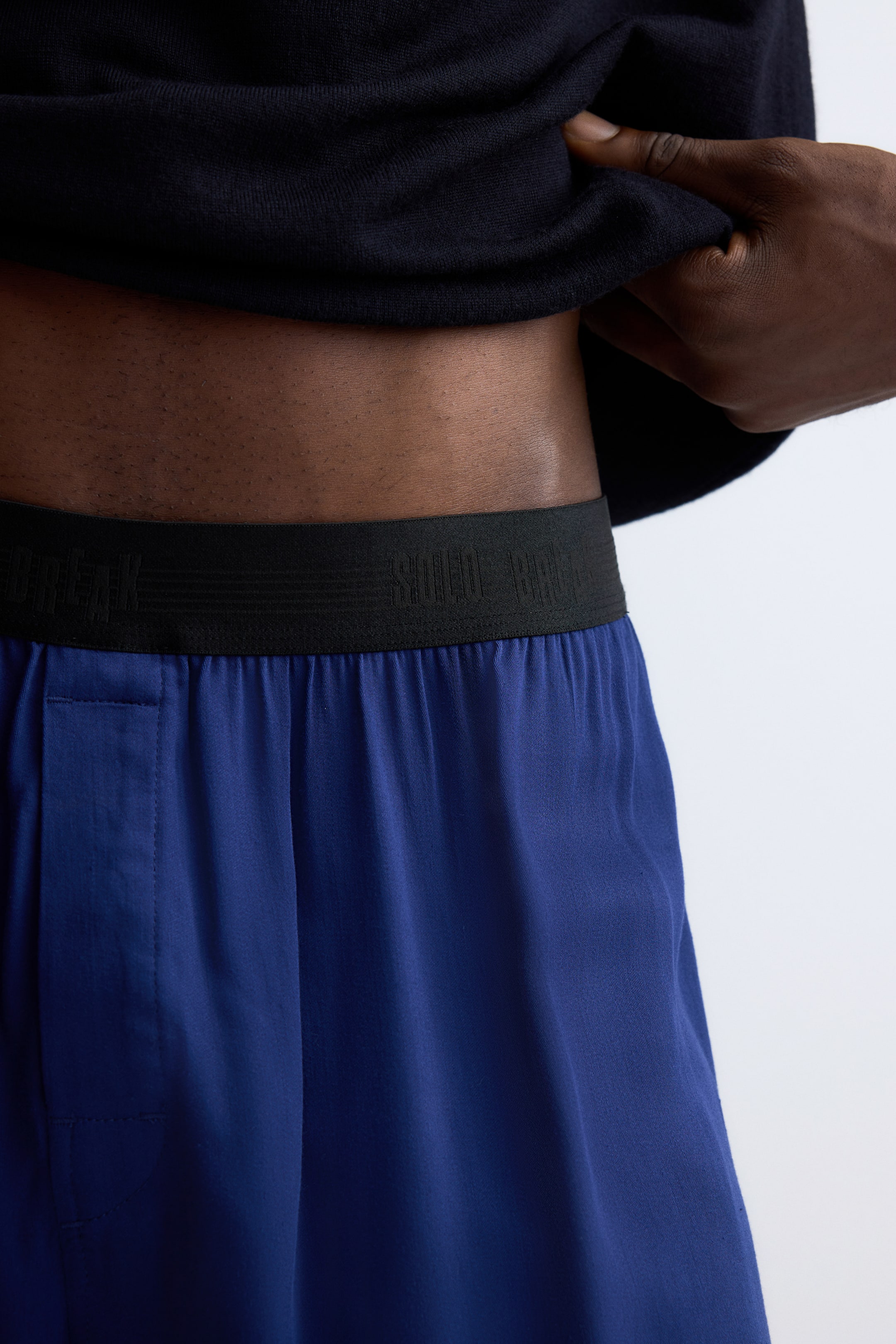 View larger image: Satin boxer shorts - Dark blue/Black - Men | H&M GB 2