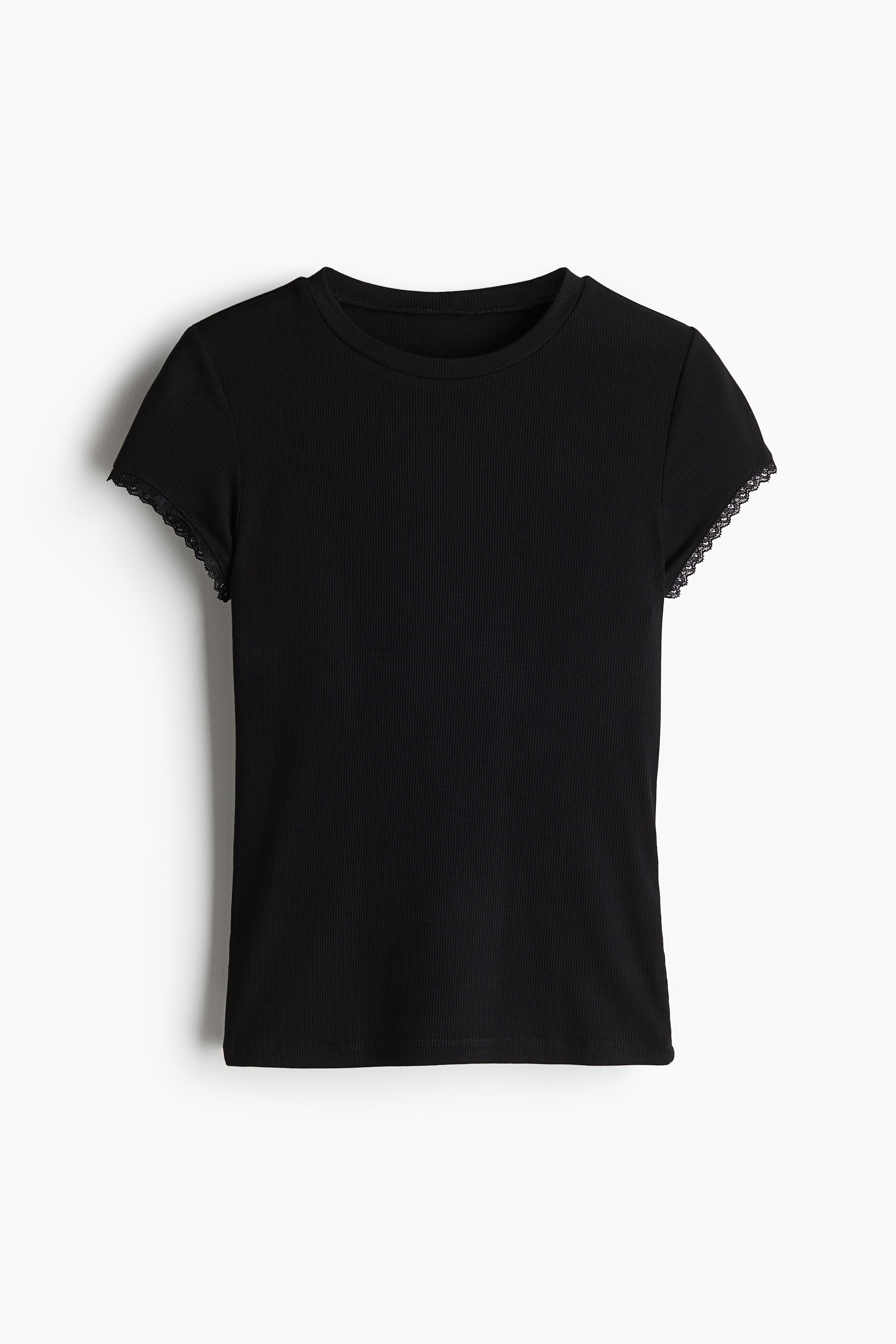 Lace-Trimmed Ribbed T-Shirt from H&M - $8.49