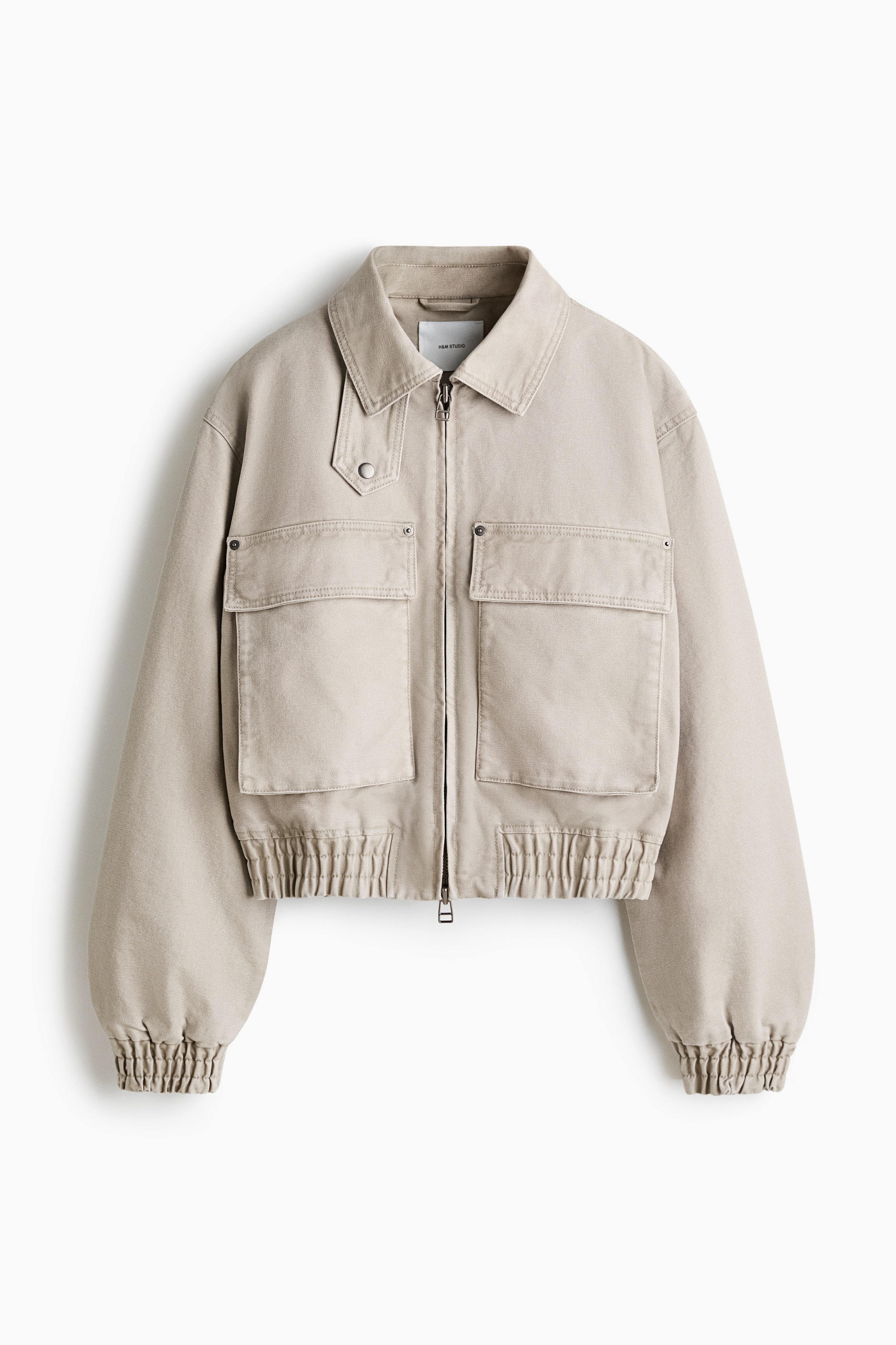 Vatovaná plátěná bunda - Béžová