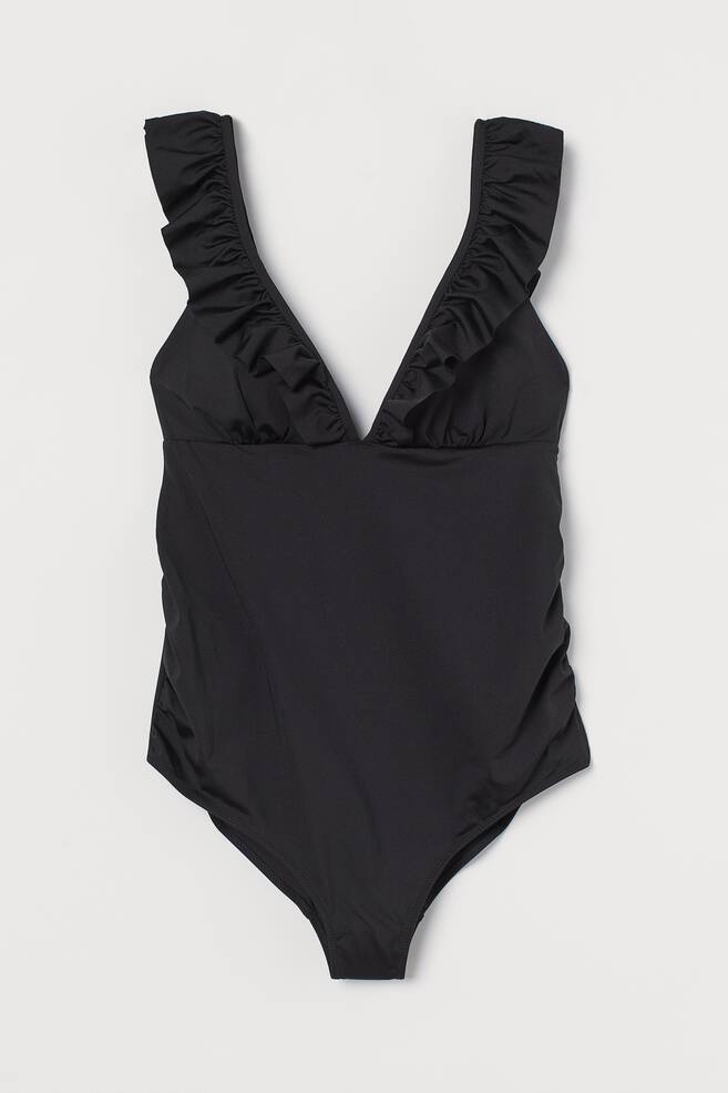 MAMA Flounce-trimmed swimsuit - Black