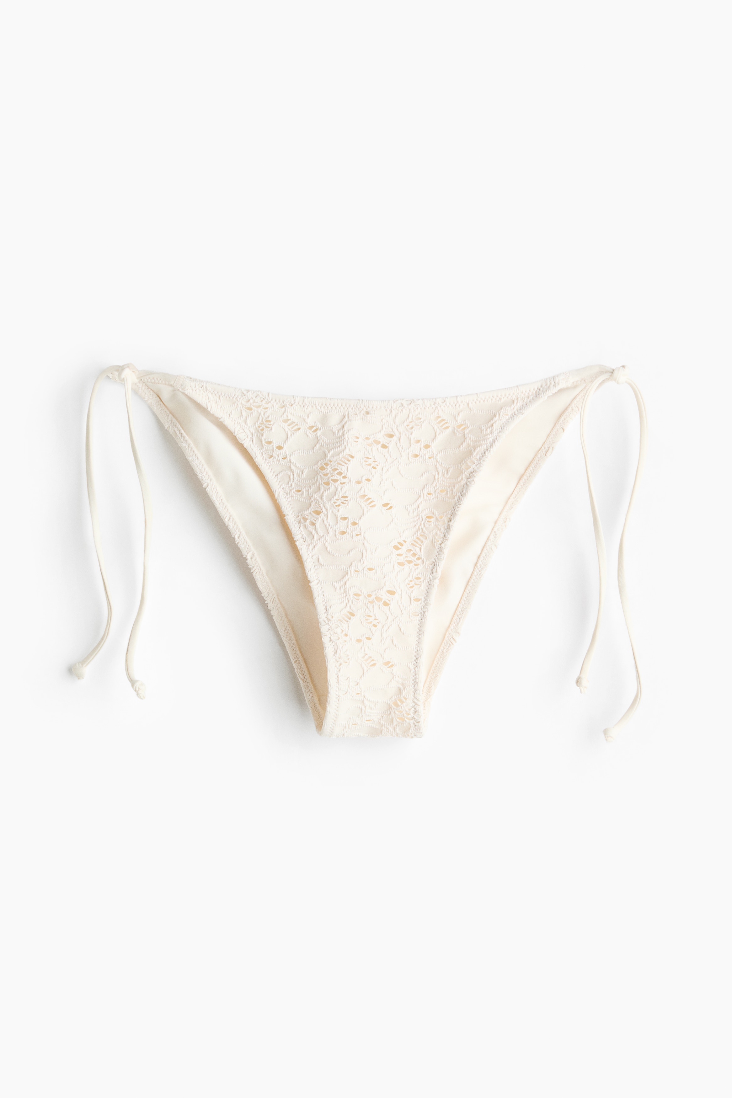 Tanga bikini con laccetti - Bianco/Crema