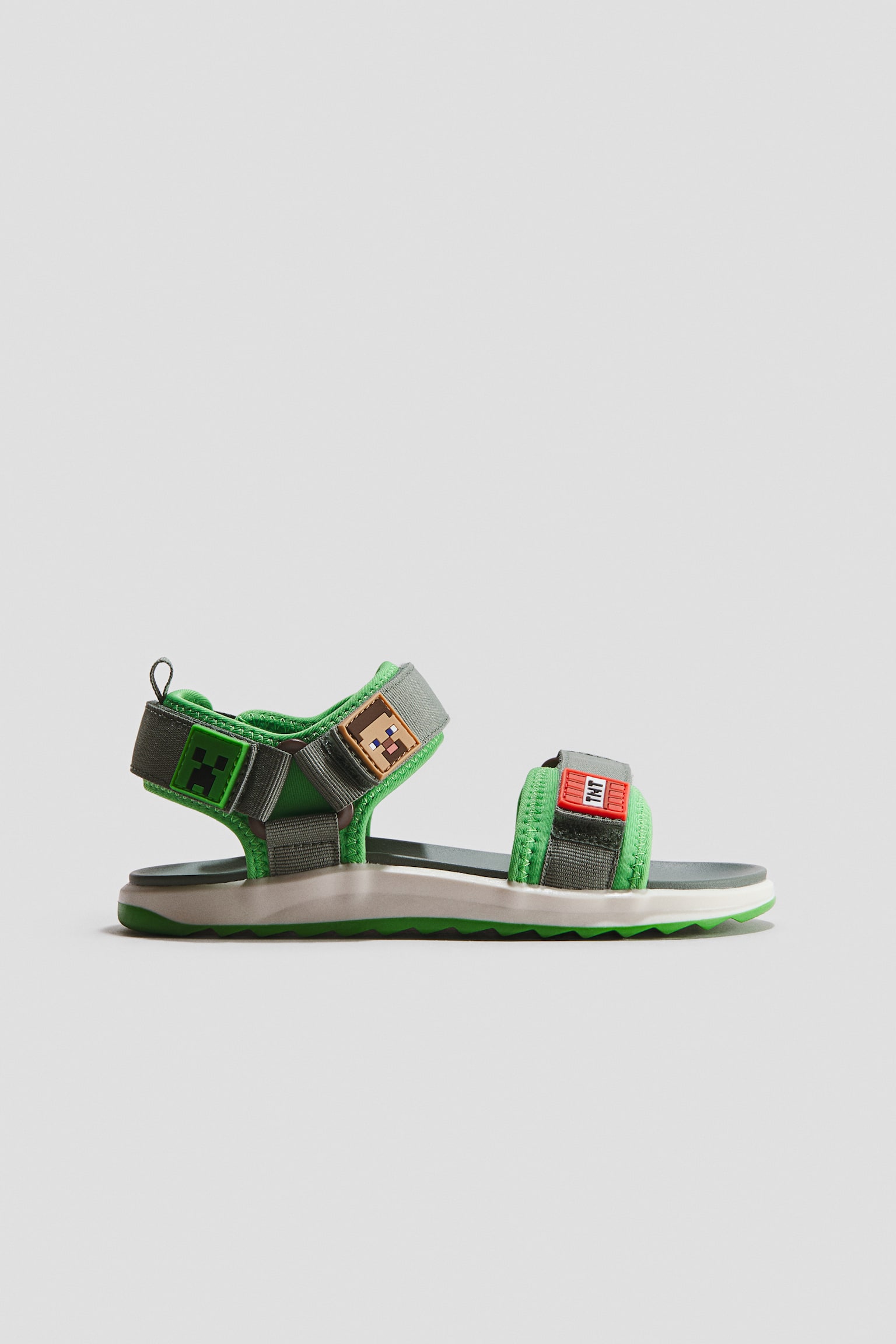 Motif-Detail Sandals - Dark dusty green/Minecraft