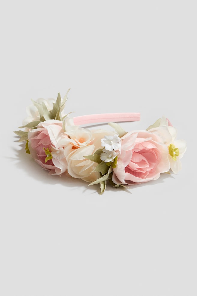 Diadeem met bloemapplicaties - Roze - 3