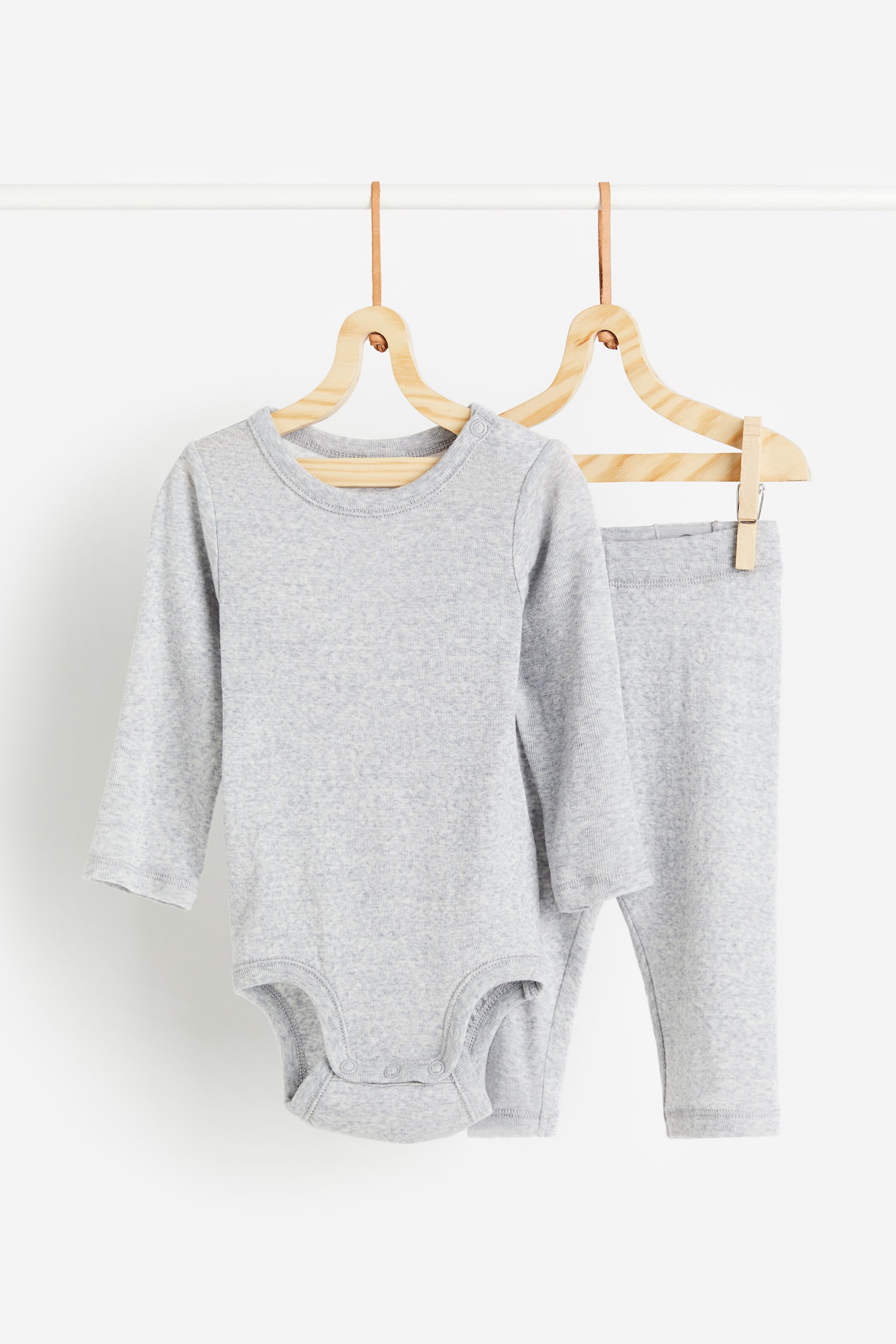 2-piece Merino Wool Set - Light grey - 1