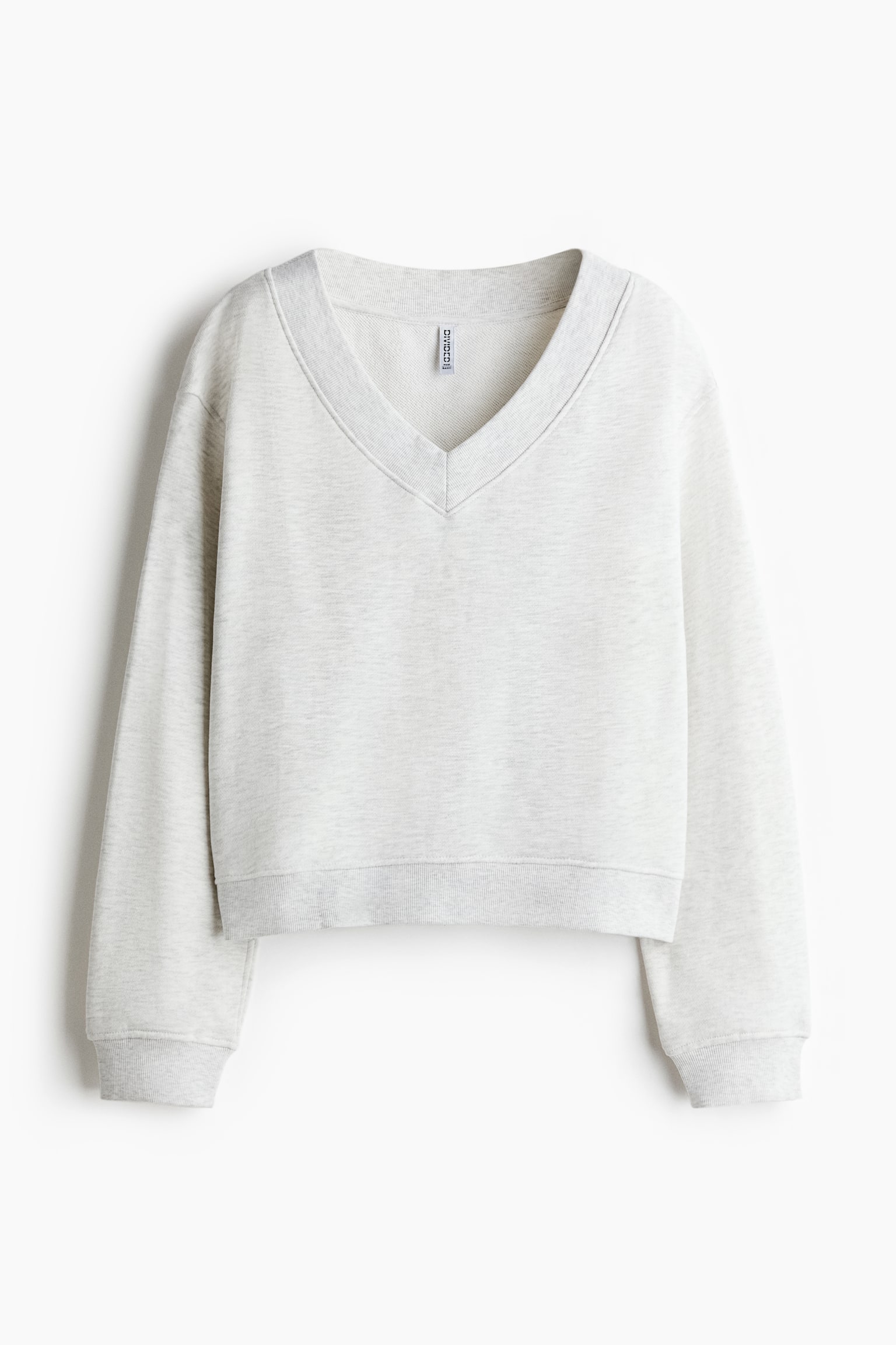 V-neck sweatshirt - Light grey marl/Dusty pink/Navy blue - 2