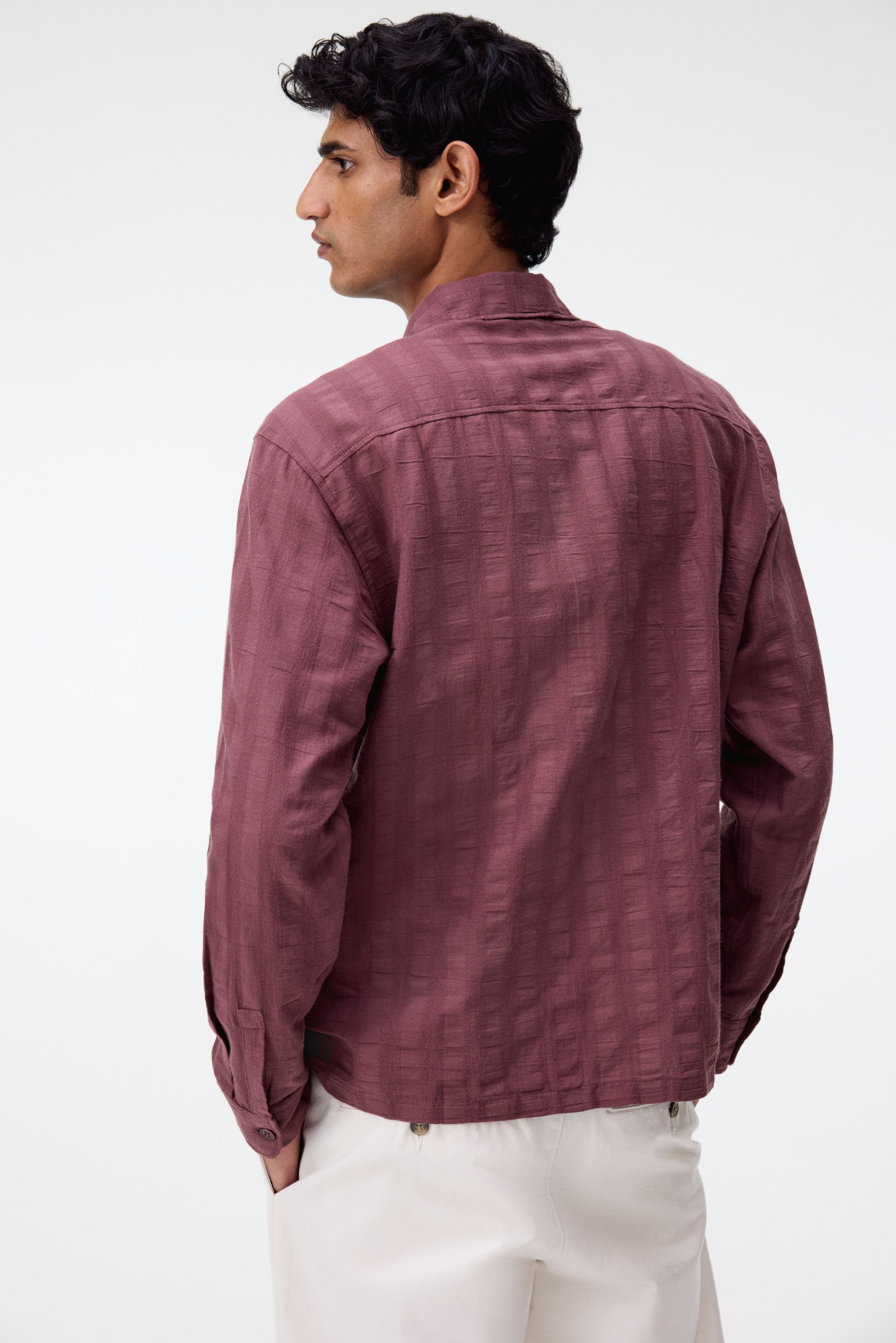 View larger image: Regular Fit Textured cotton shirt - Red - Men | H&M IN 5