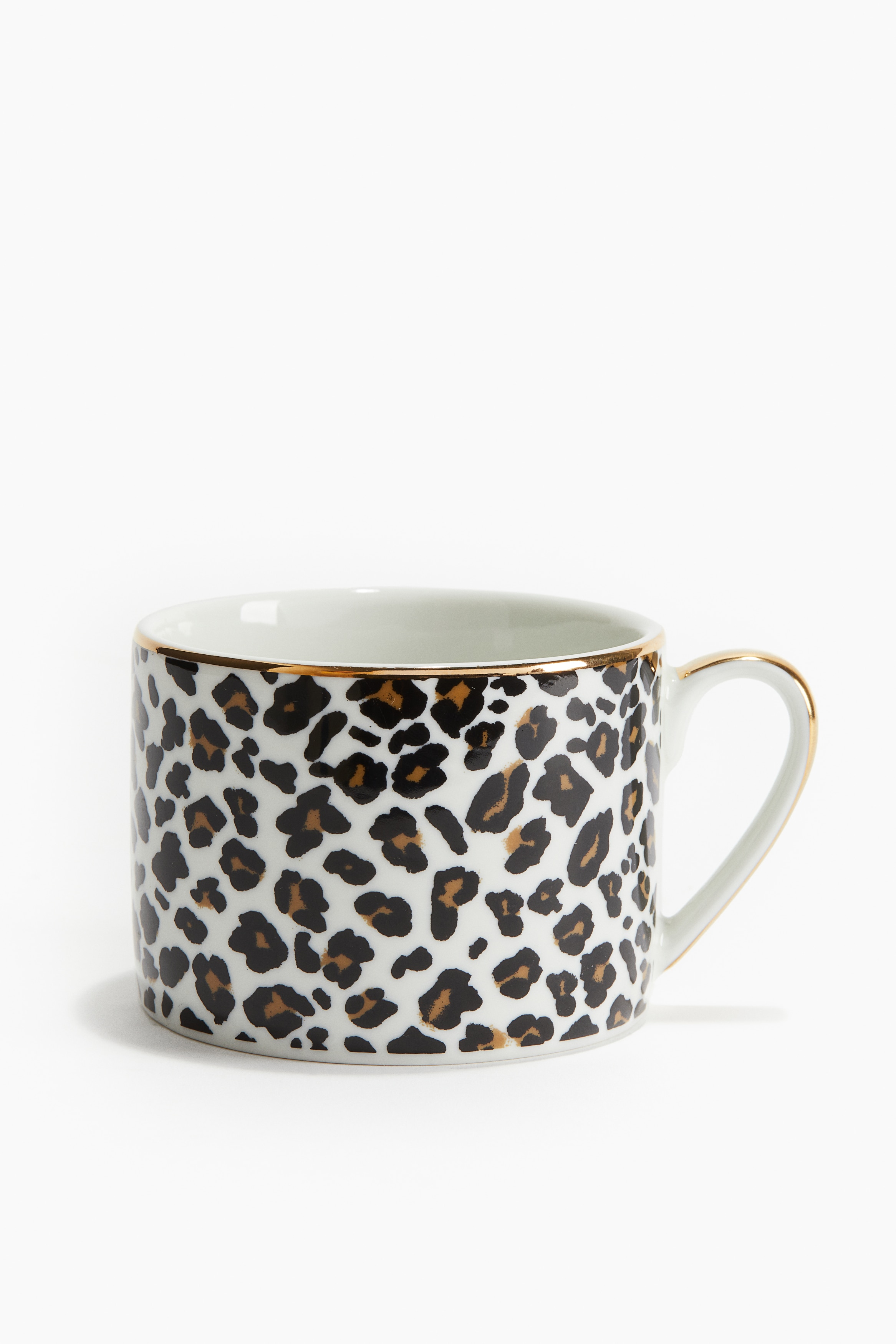 White/leopard print Porcelain Cup at H&M Home | H&M US