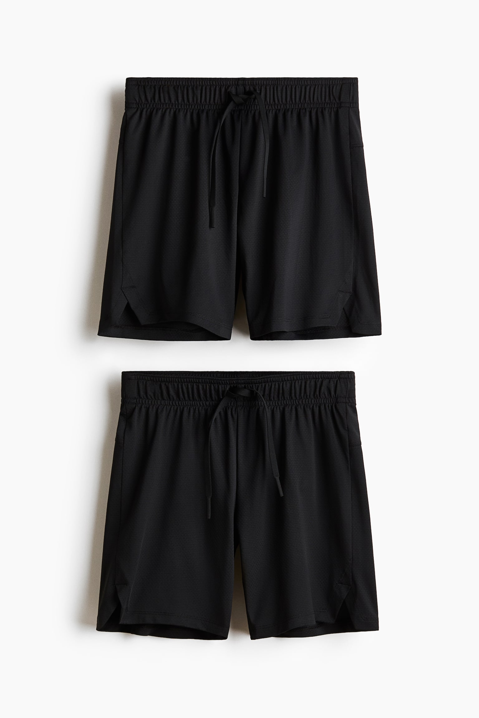 Детские шорты H&M Move 2-Pack Sports Shorts with DryMove™, цвет: Чёрный — фото 1