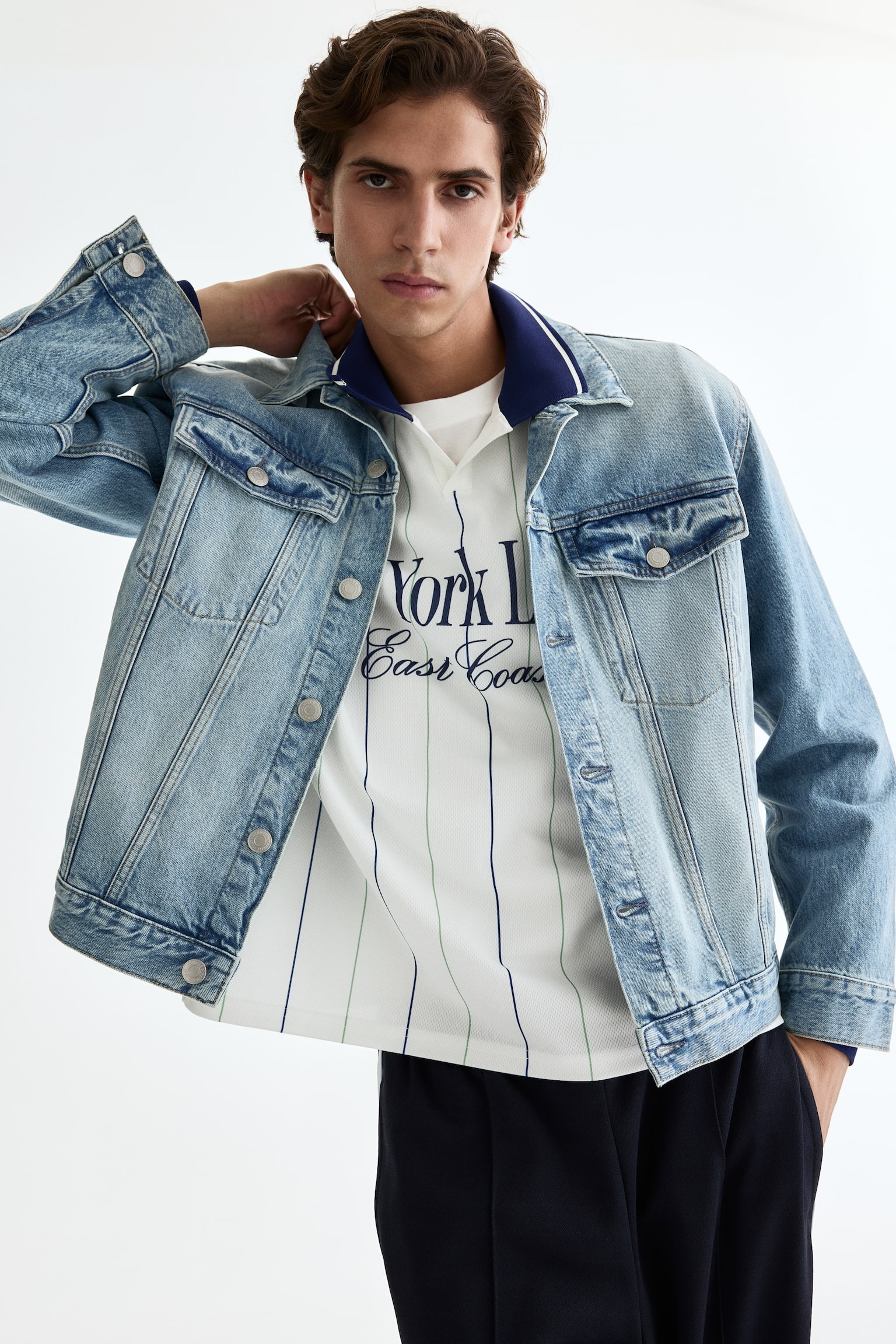 Denim trucker jacket - Denim blue/Black/Denim black/Denim green - 1