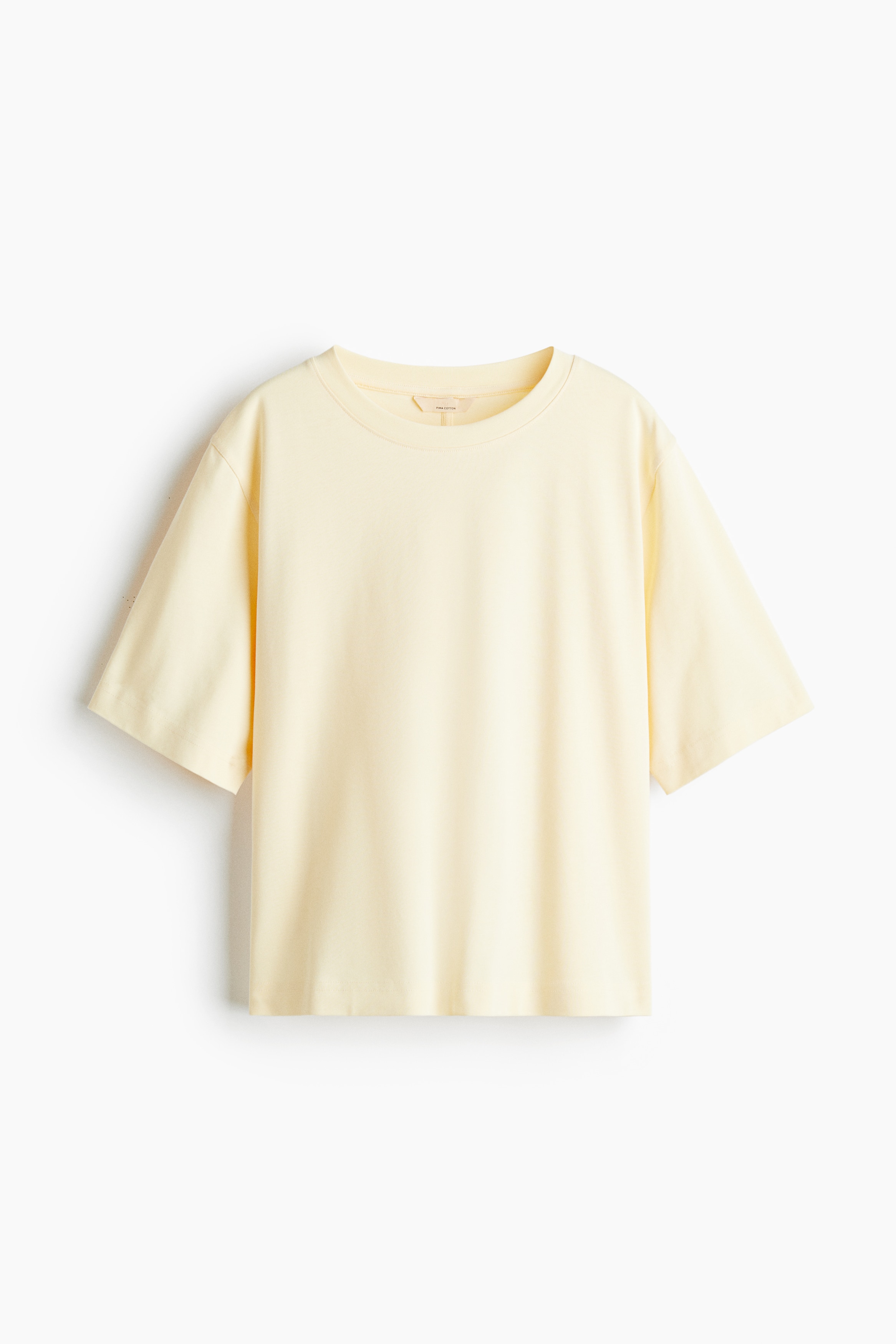 피마 코튼 티셔츠 - 라이트 옐로/화이트
