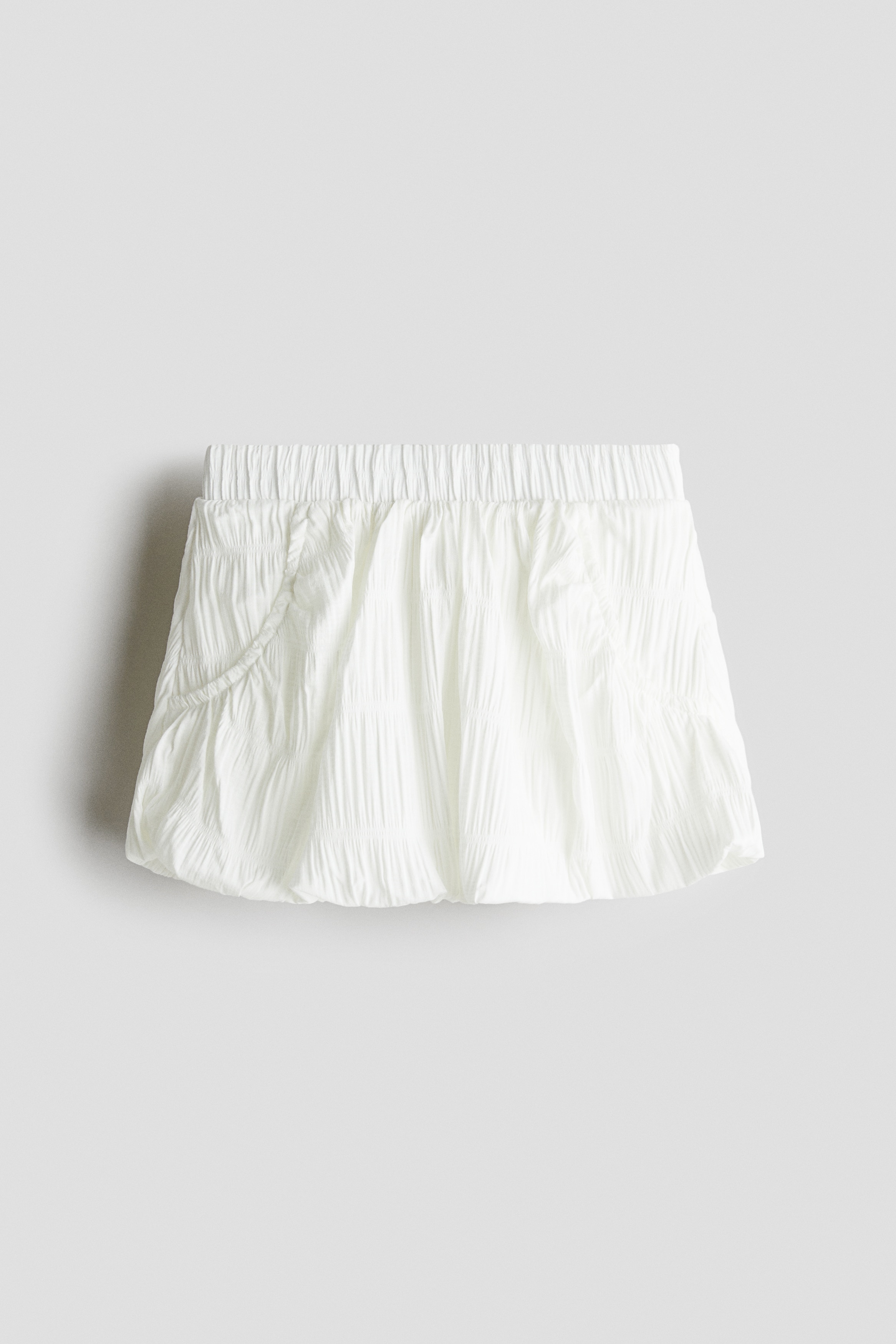 Seersucker skort - White/Light blue/Black