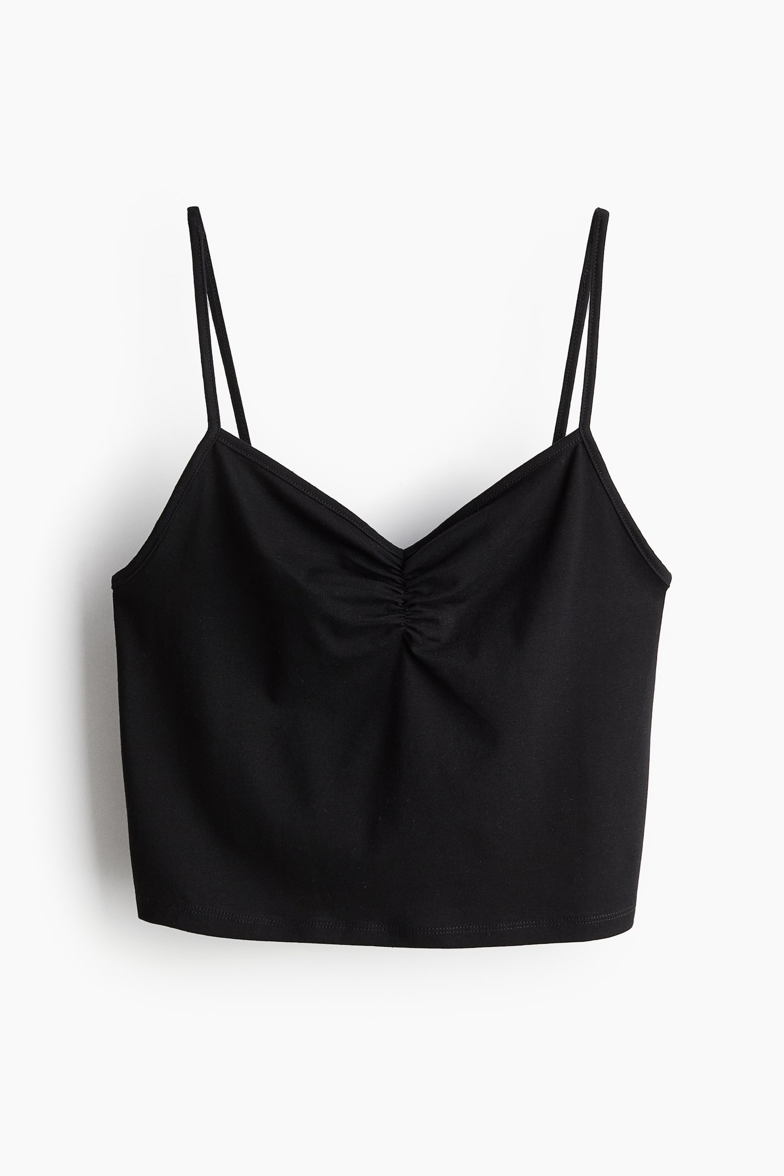 Cropped strappy top - Black/Dark grey/Light yellow/White - 2