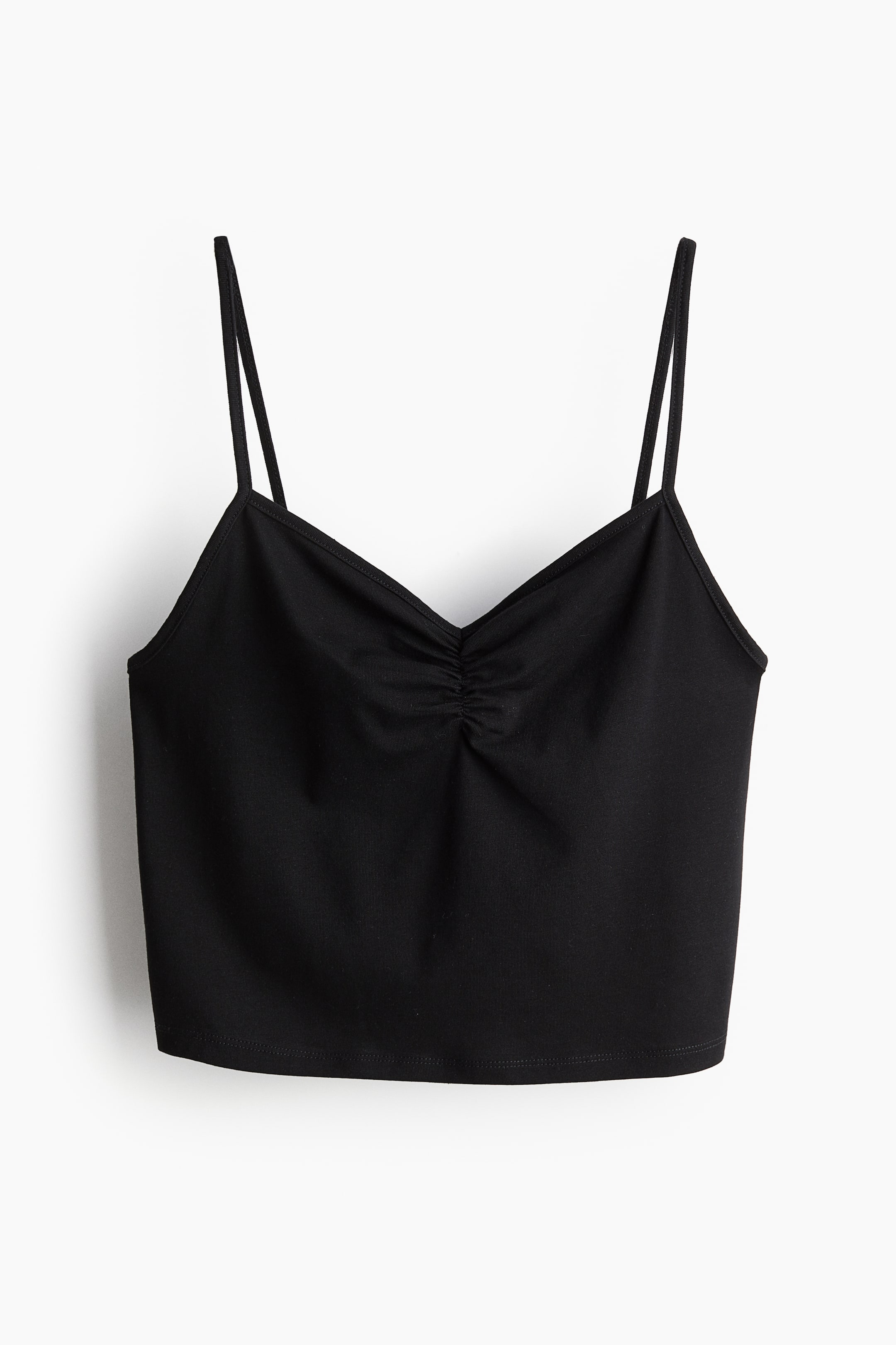 Cropped strappy top - Black - Ladies | H&M GB