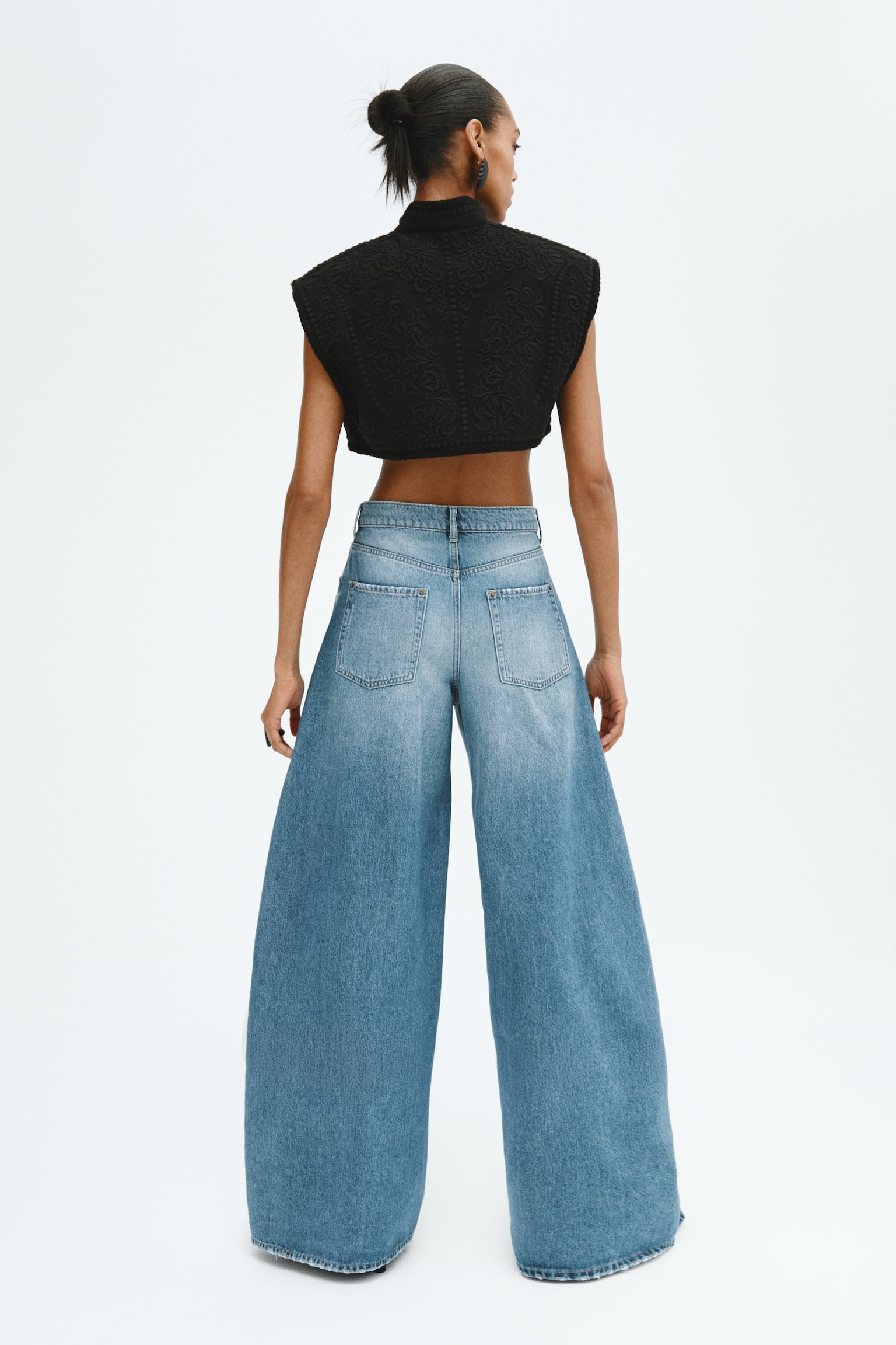 Linen-blend bolero - Black - 3