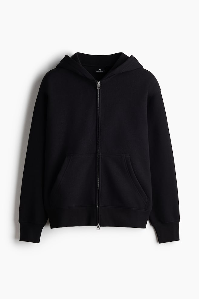 Chaqueta sudadera con capucha Relaxed Fit - Negro/Gris claro jaspeado/Beige/Gris oscuro - 1