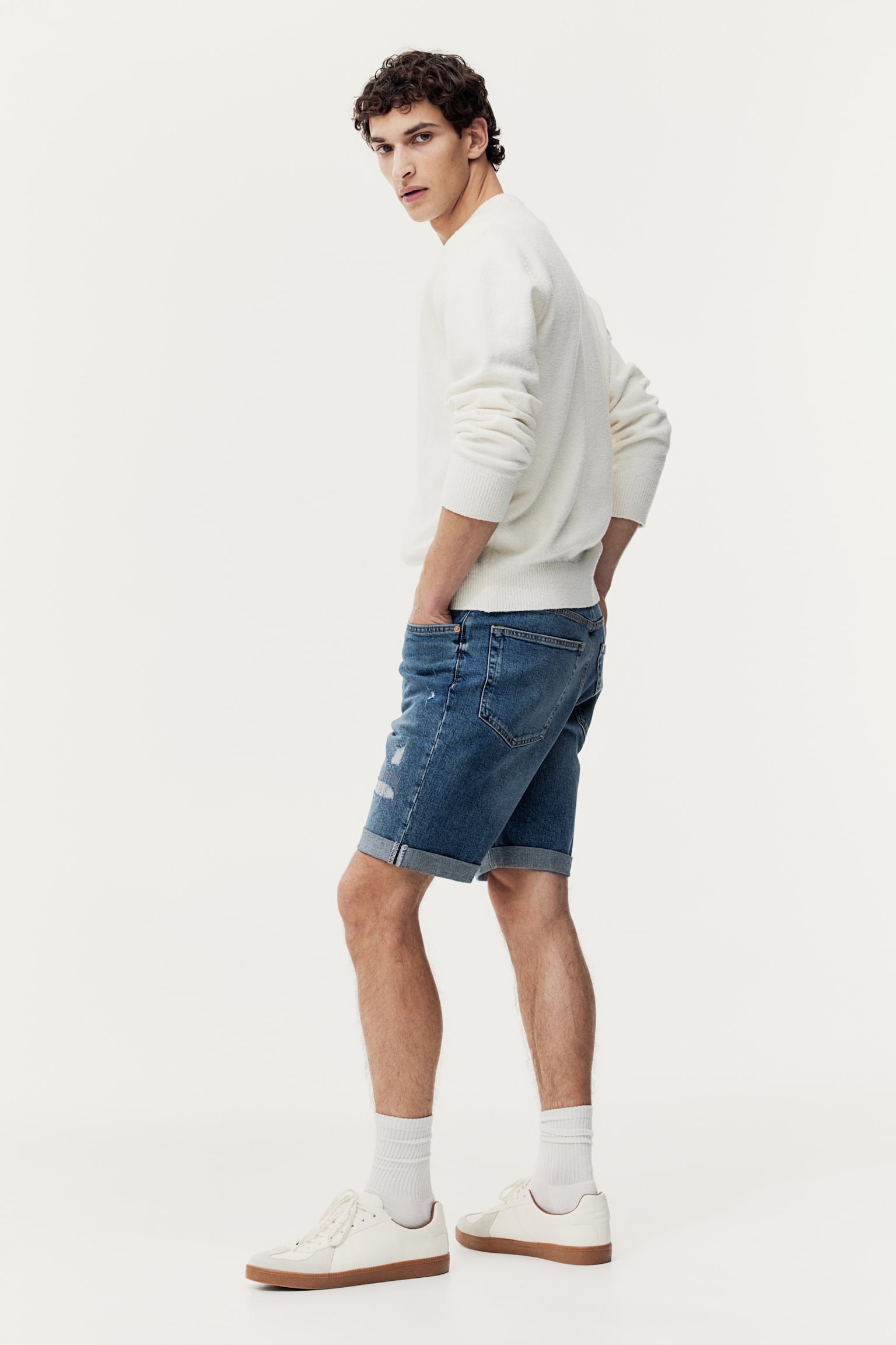 Regular Denim shorts - Denim blue/Denim blue/White - 7