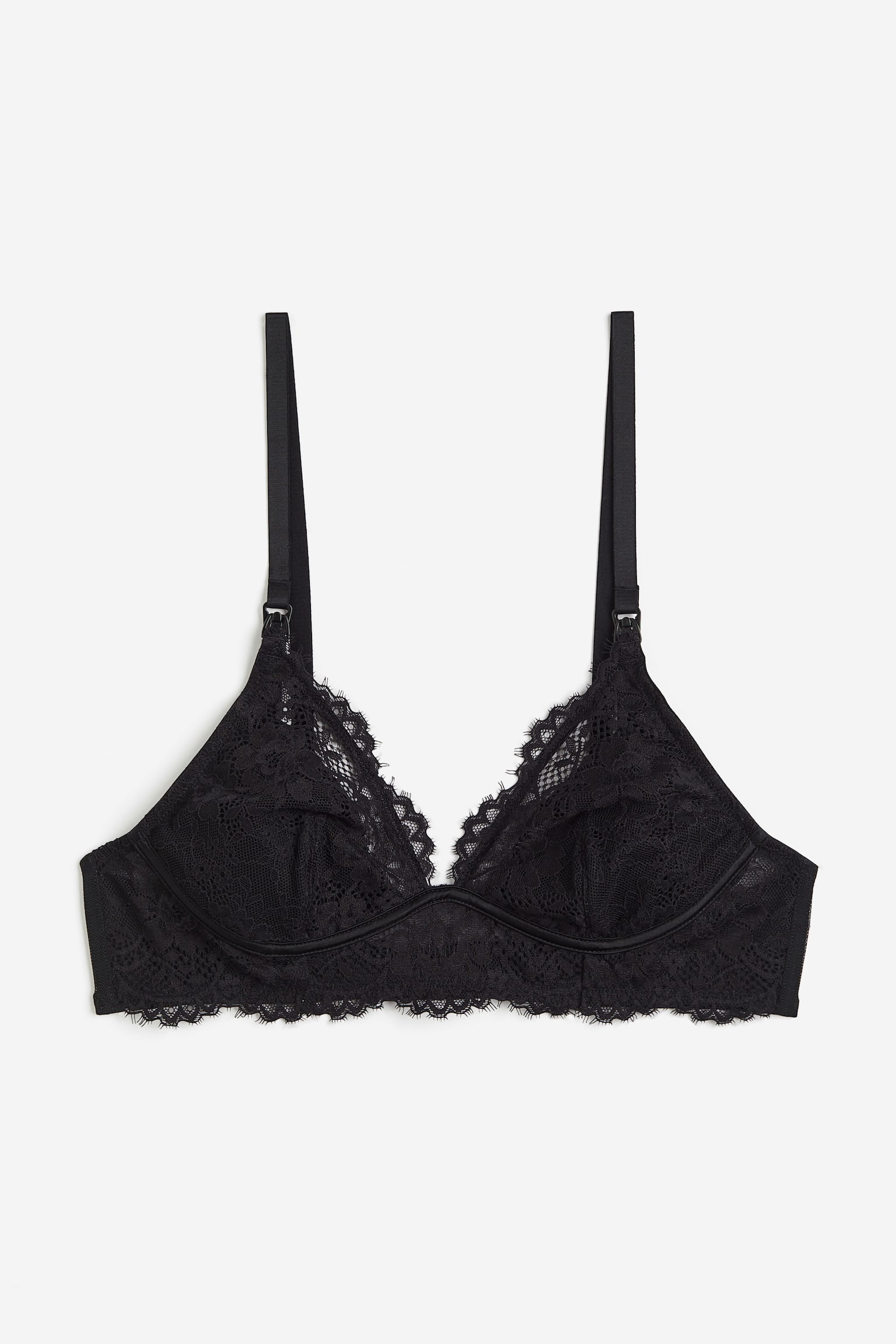 MAMA Lace Nursing Bra - Black/Powder pink - 2