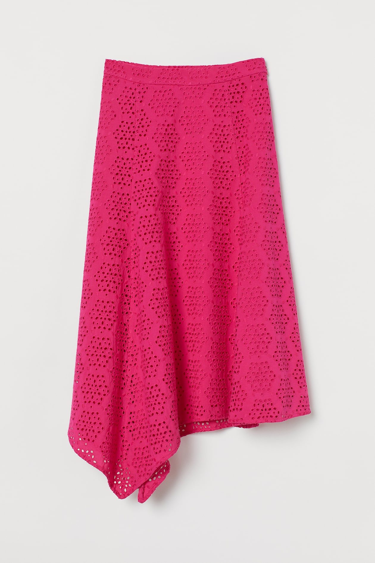 Eyelet Embroidery Skirt - Midi - Cerise - Ladies | H&M US