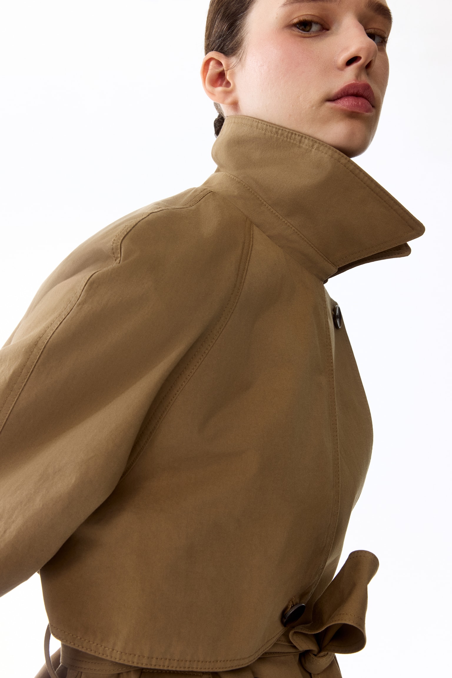 Short trench coat - Beige - 3