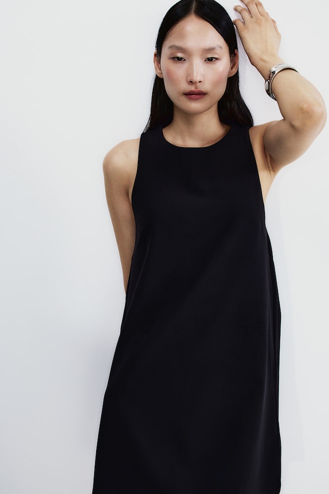 A-line mini dress - Black/Beige/Leopard print - 7