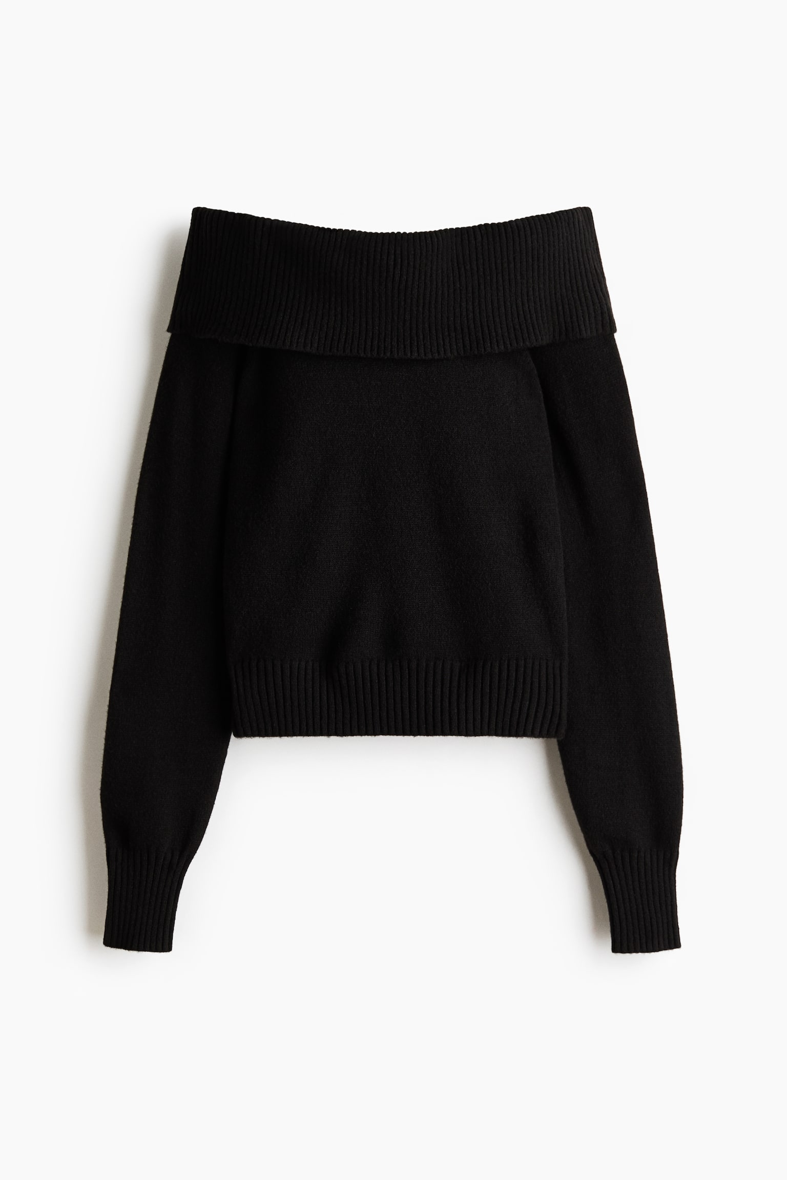 Женский свитер H&M Off-the-Shoulder, цвет: Чёрный — фото 1