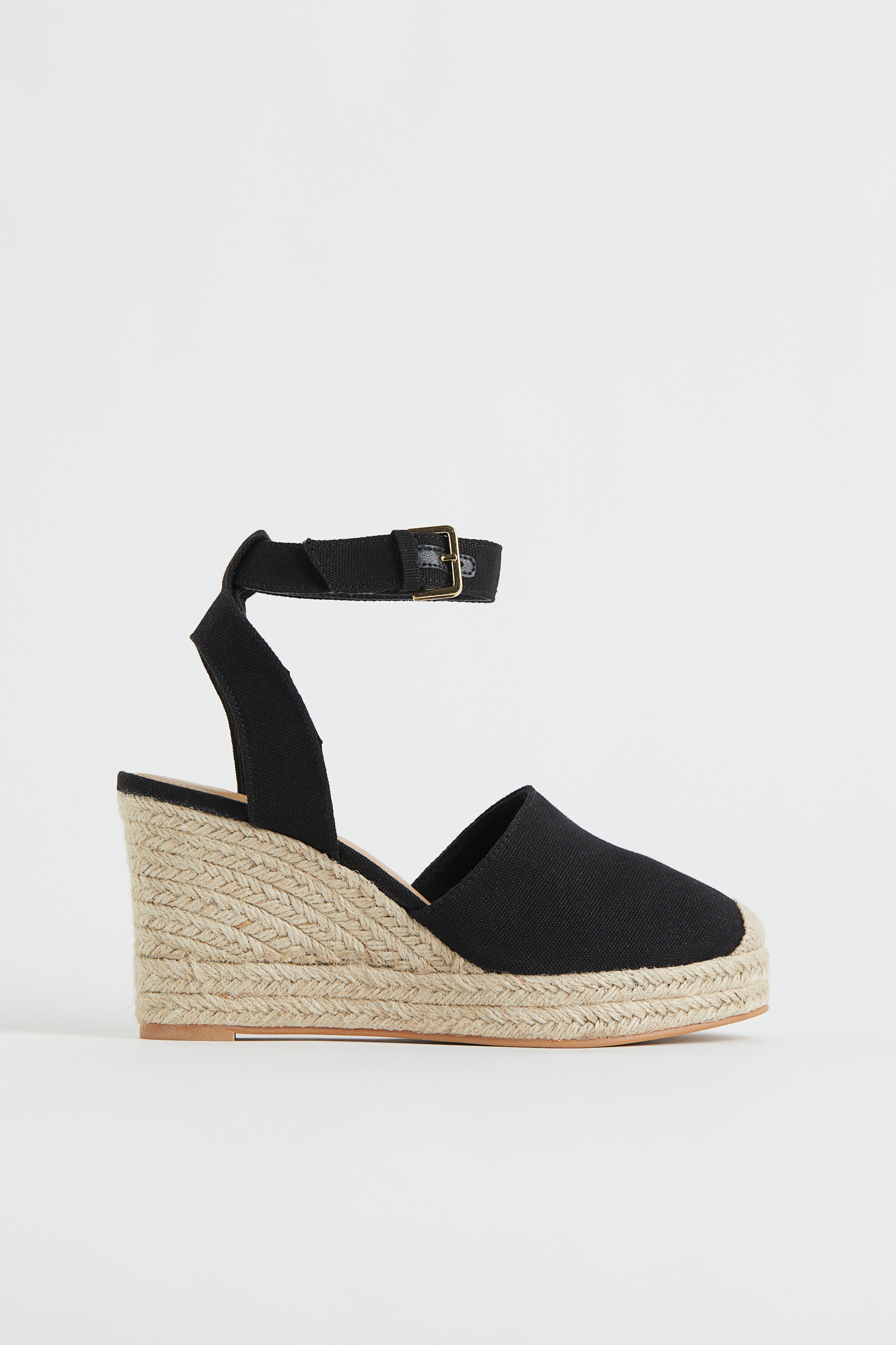 Black espadrille fashion heels