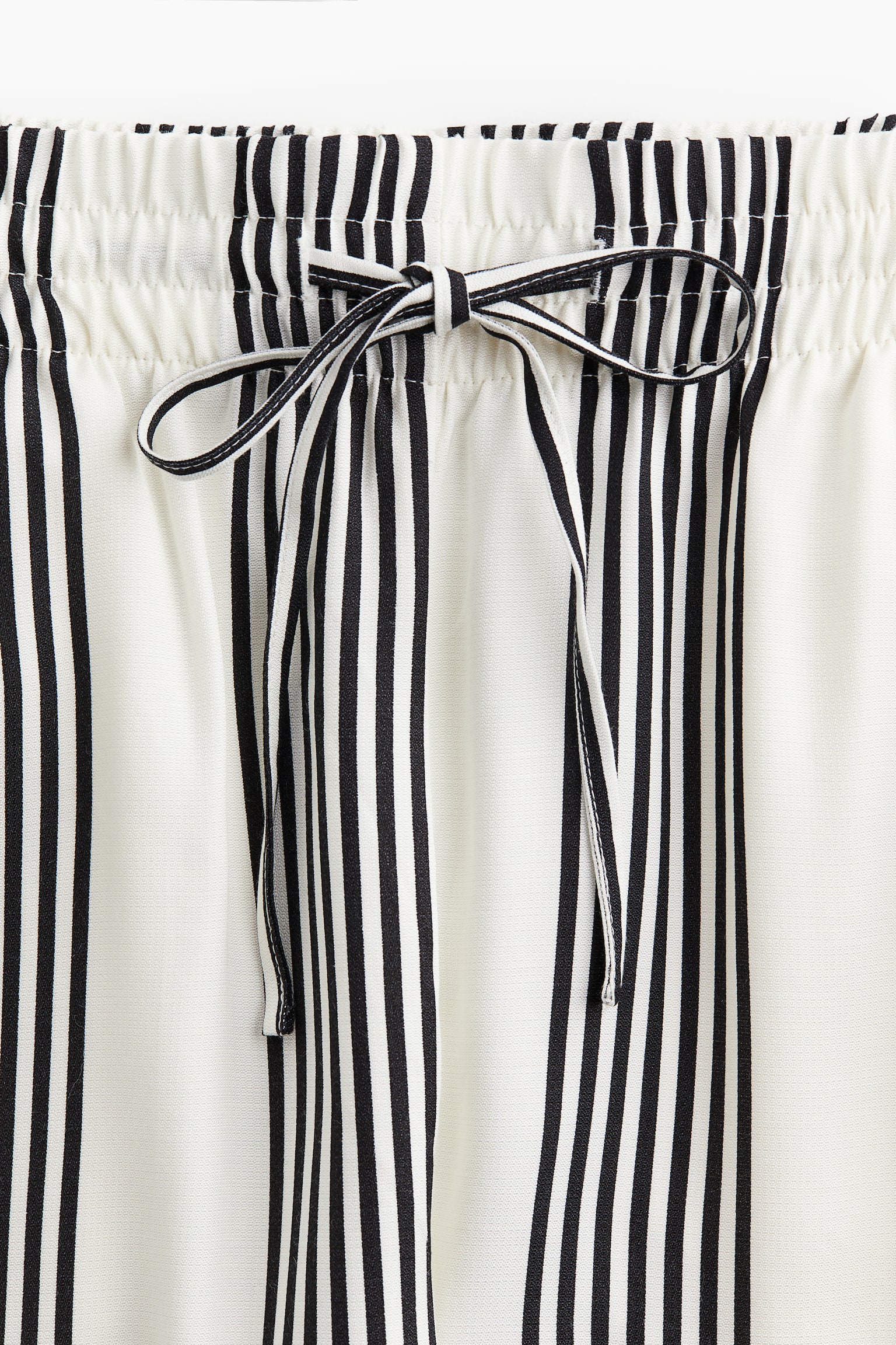 Wide Pull On Pants - White/Black stripe/Black/Navy blue/Light beige/White/Grey floral - 4