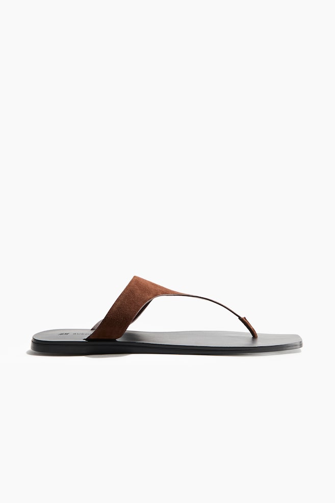 Sandales en cuir - Marron foncé/Beige/imitation léopard/Beige clair - 4