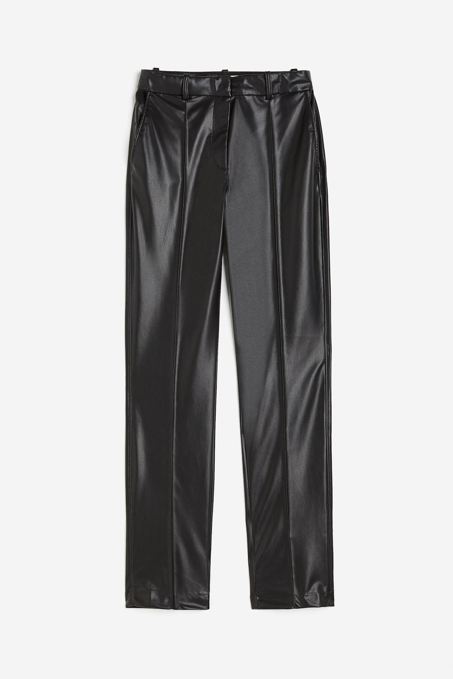 Slim Coated Pants - Black - 1