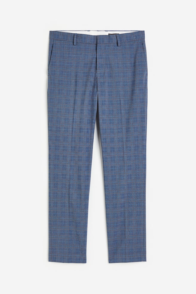 Slim Fit Suit trousers - Dark blue/Checked/Brown/Checked - 2