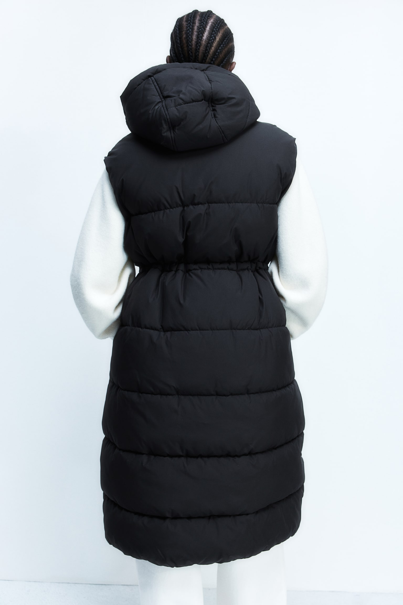 MAMA Hooded puffer gilet - Black/Dark khaki green - 3