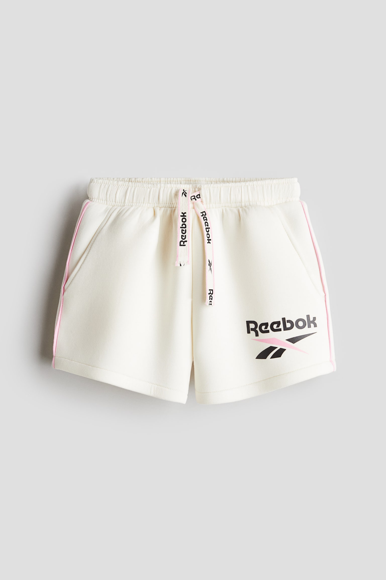 Print-motif pull-on scuba shorts - White/Reebok - 1