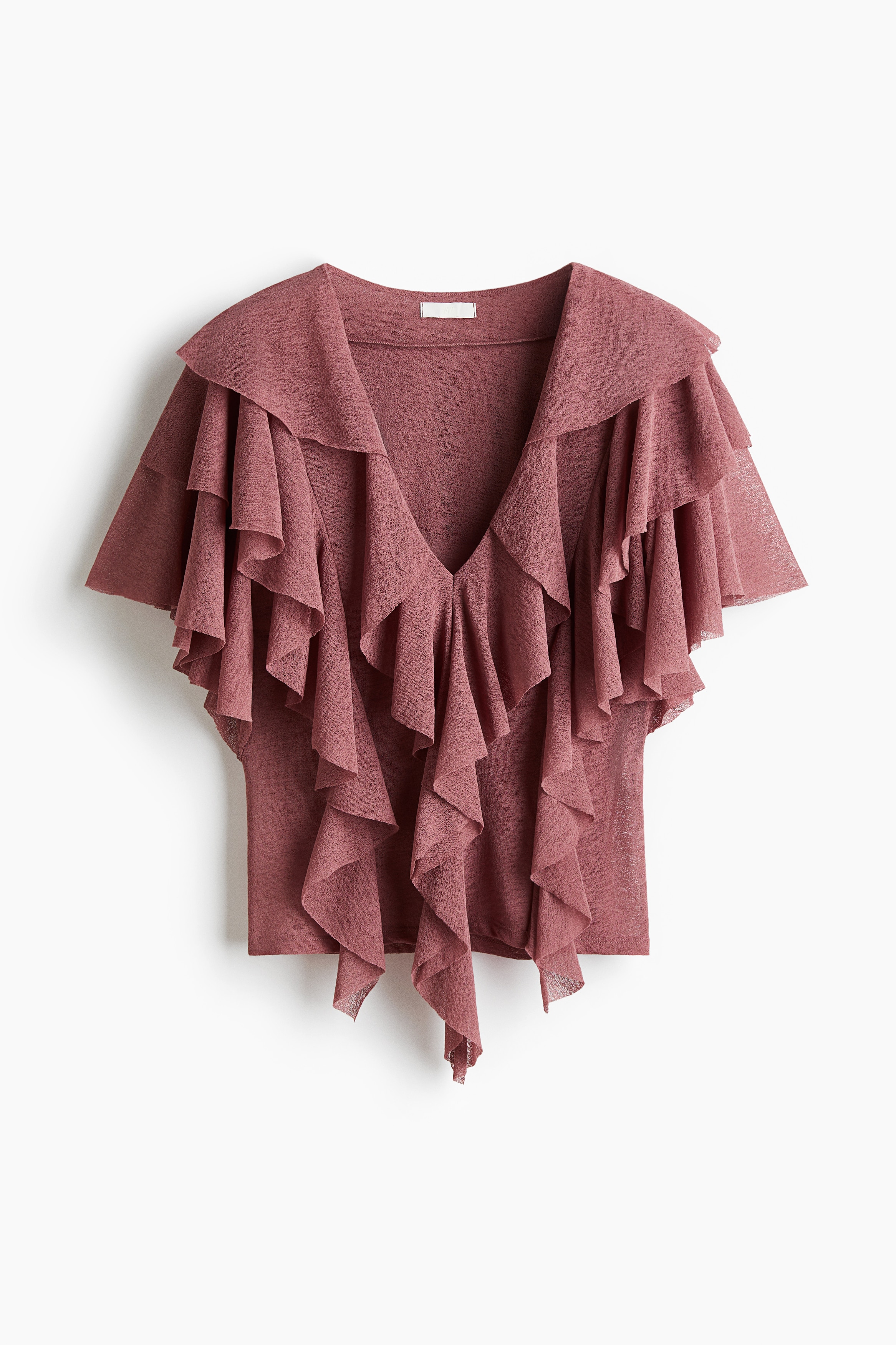 Farbalalı Üst - Tozlu pembe/Koyu haki