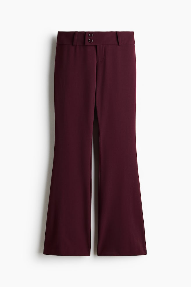 Flared Dress Pants - Burgundy/Black - 1