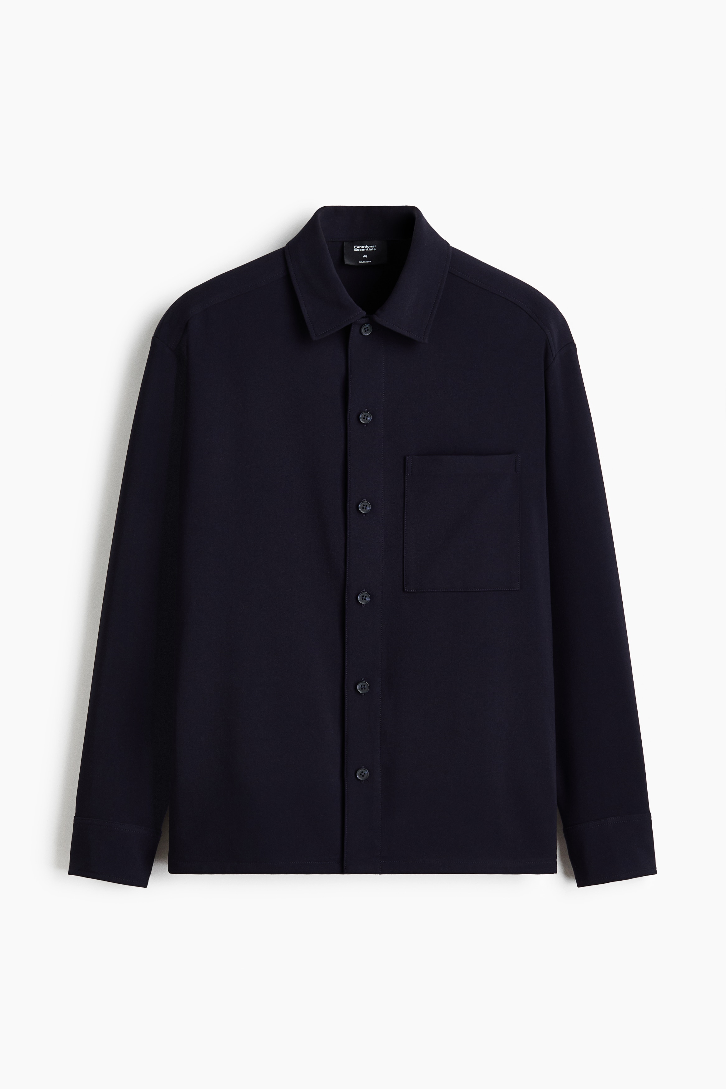 Four-way Stretch Overshirt Gömlek - Lacivert/Koyu kahverengi