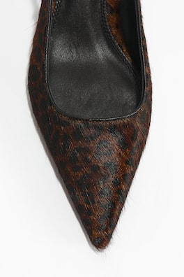 Slingbacks i läder med taxklack