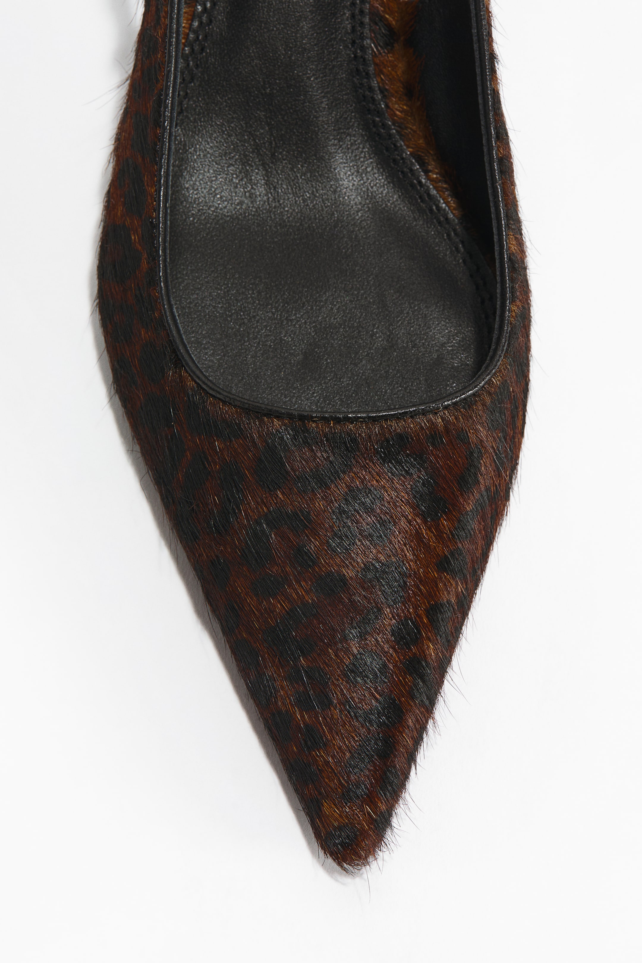 View larger image: Kitten-Heeled Leather Slingbacks - Dark brown/leopard print - Ladies | H&M PH 4