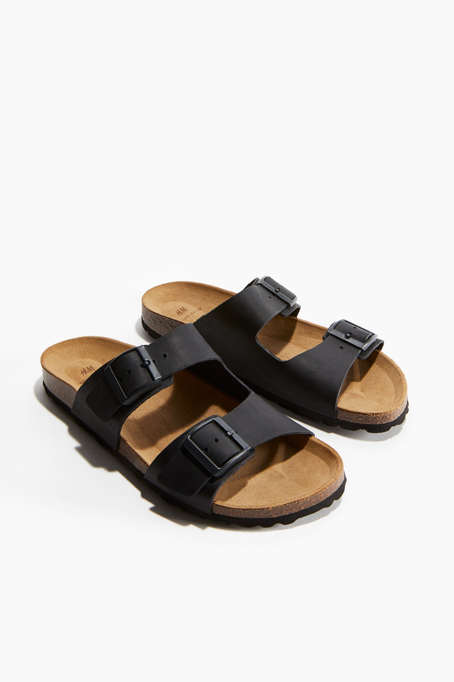 Leather Sandals - Black/Dark brown - 1