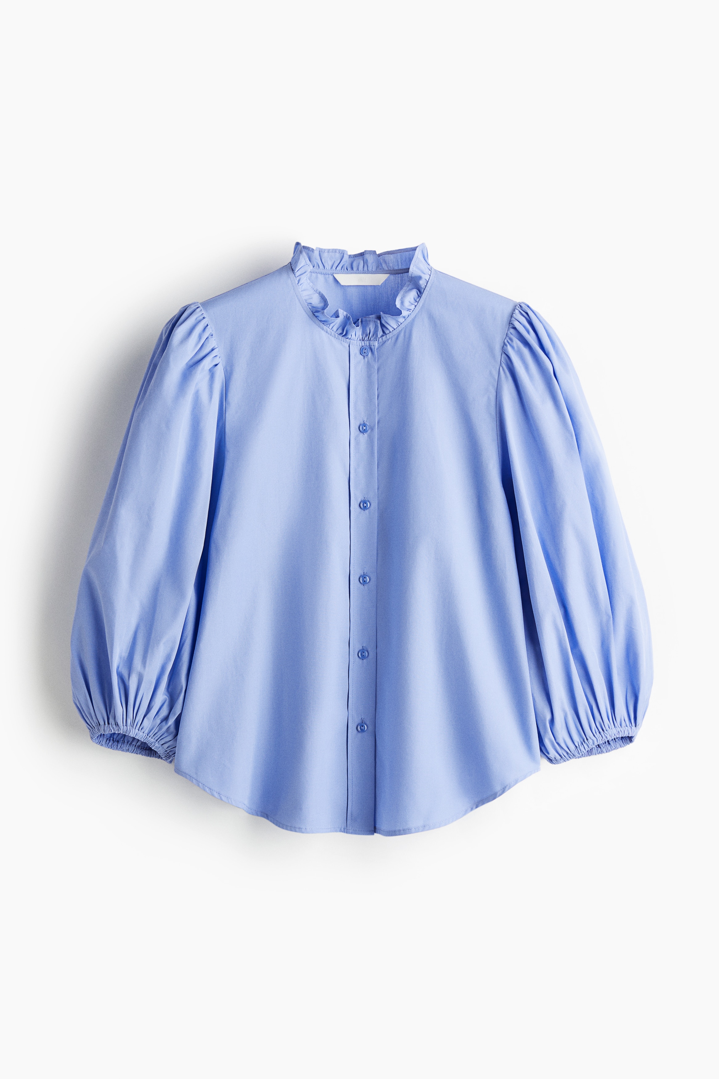 Yakası Fırfırlı Poplin Bluz