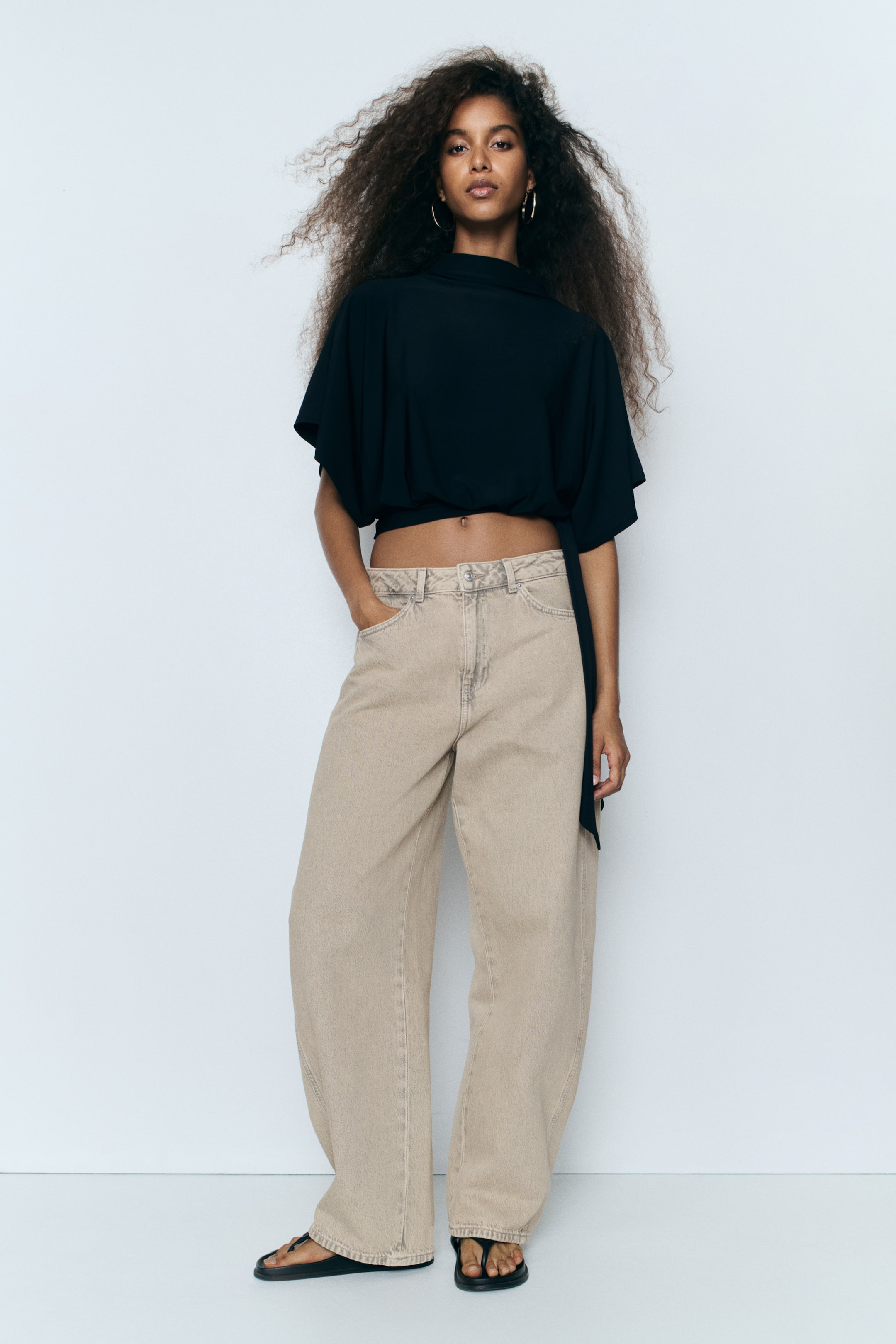 Jean tonneau taille haute