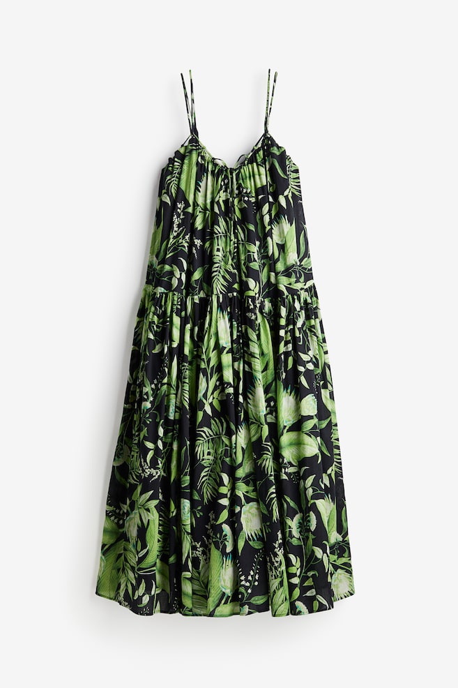 A-line maxi dress - Green/Patterned - 1