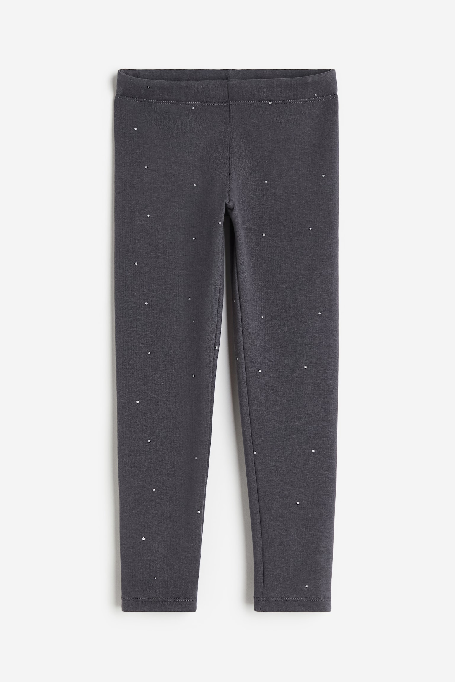 Brushed-inside leggings - Dark grey/Spotted/Black/Hearts - 1